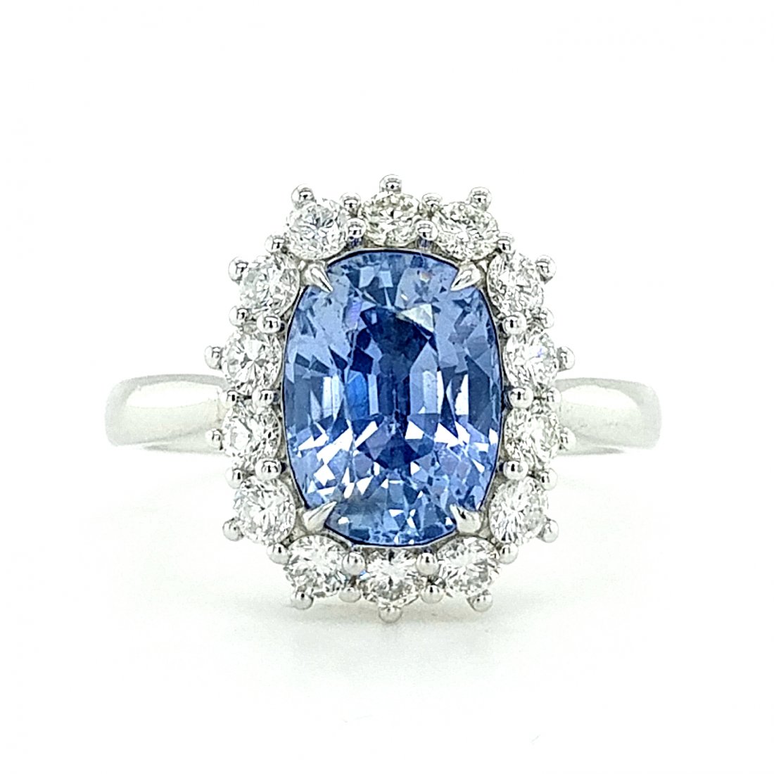 Certified 18K White Gold Sapphire Diamond Ring (1 of 10)