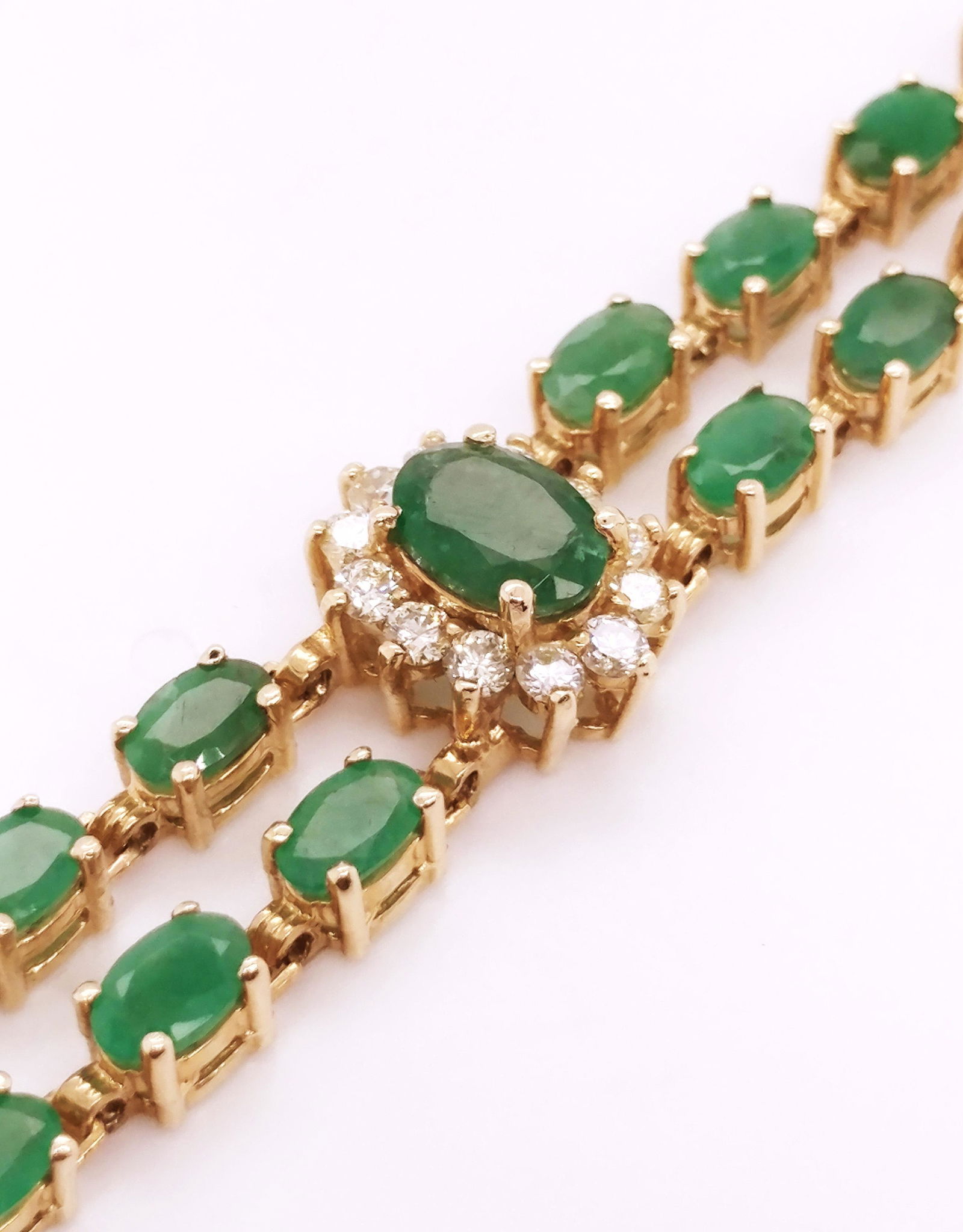 Certified 14K Gold Emerald and Diamond Bracelet (1 of 7)