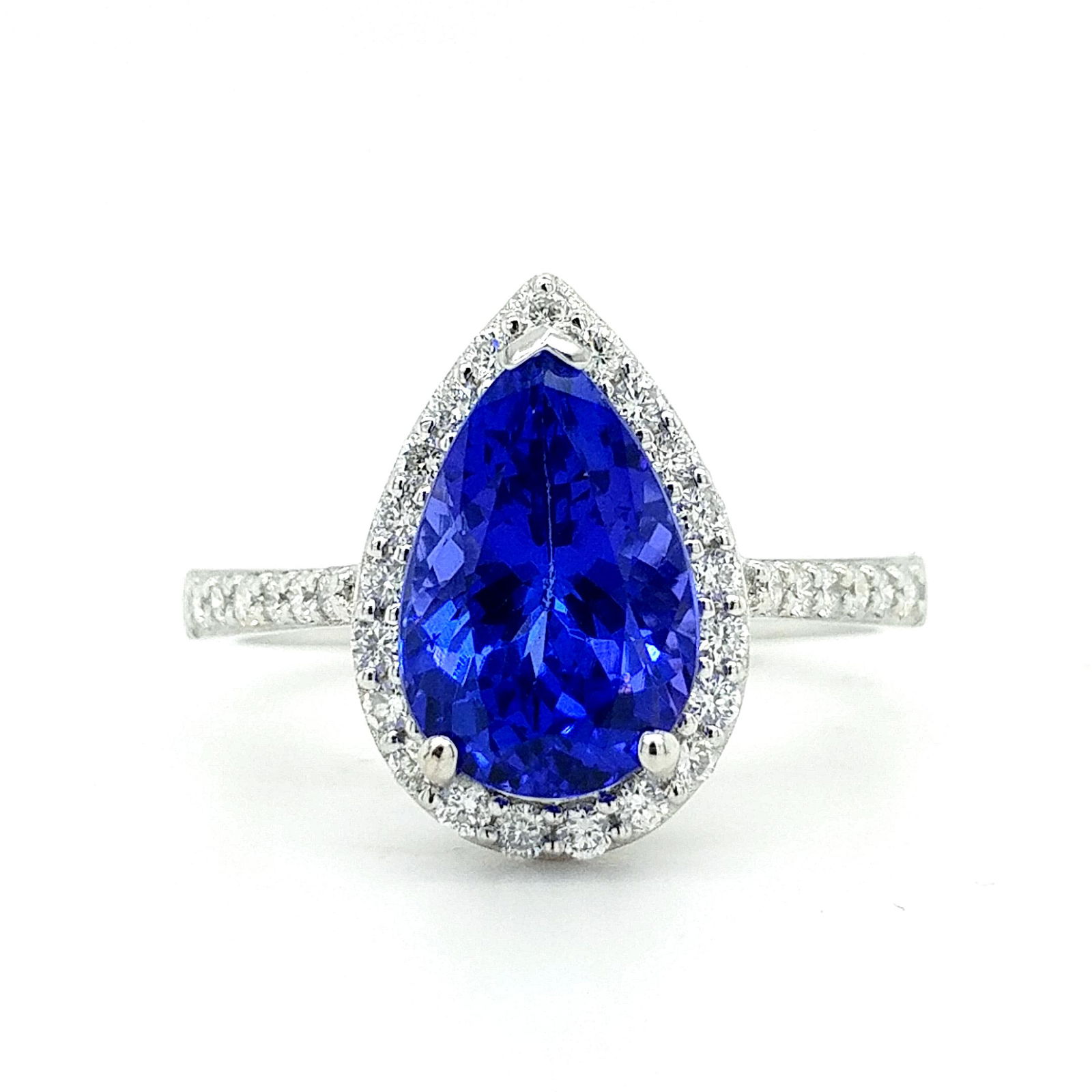 Certified 18K White Gold Tanzanite Diamond Ring (1 of 7)