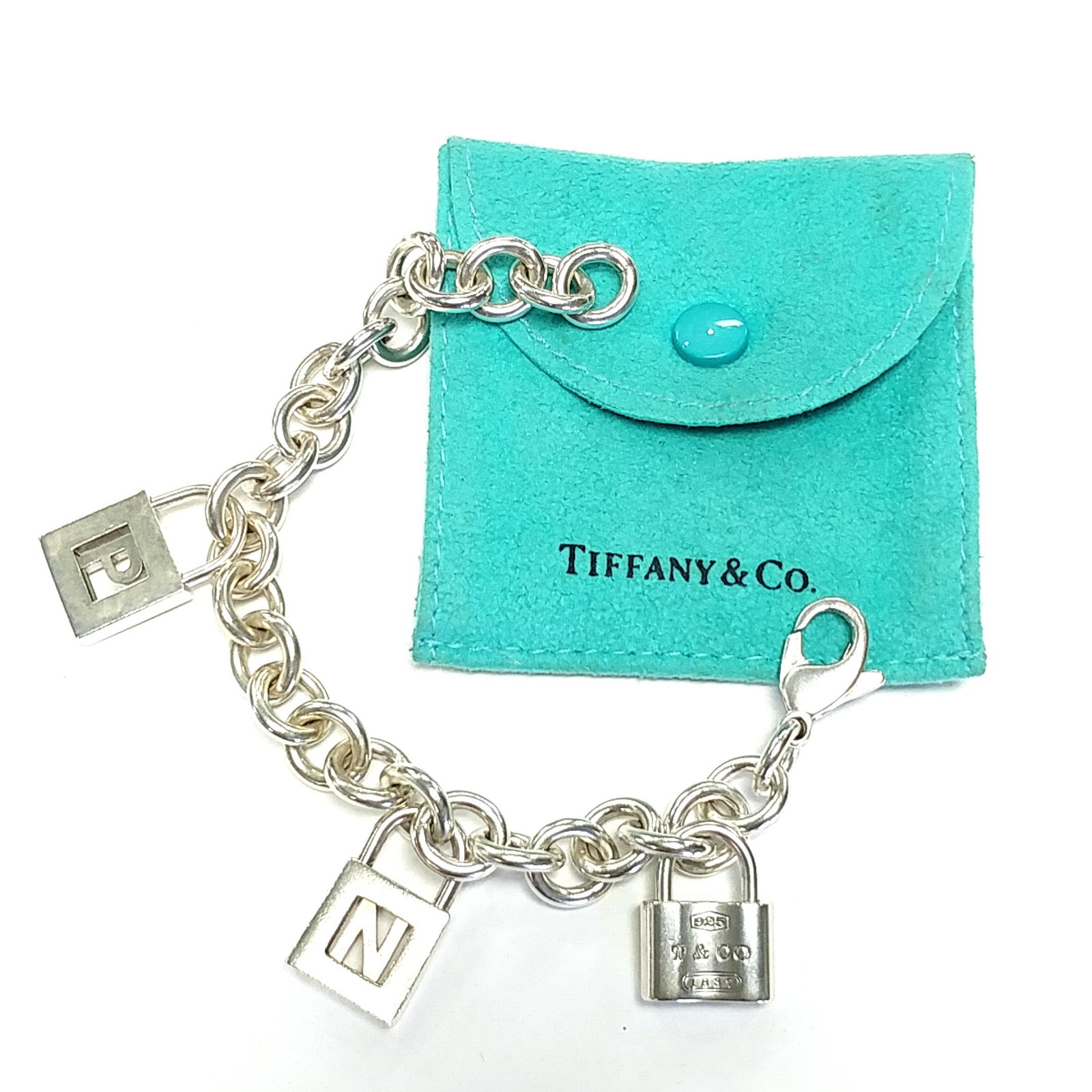 Signed Tiffany & Co Silver Padlock Bracelet (1 of 5)