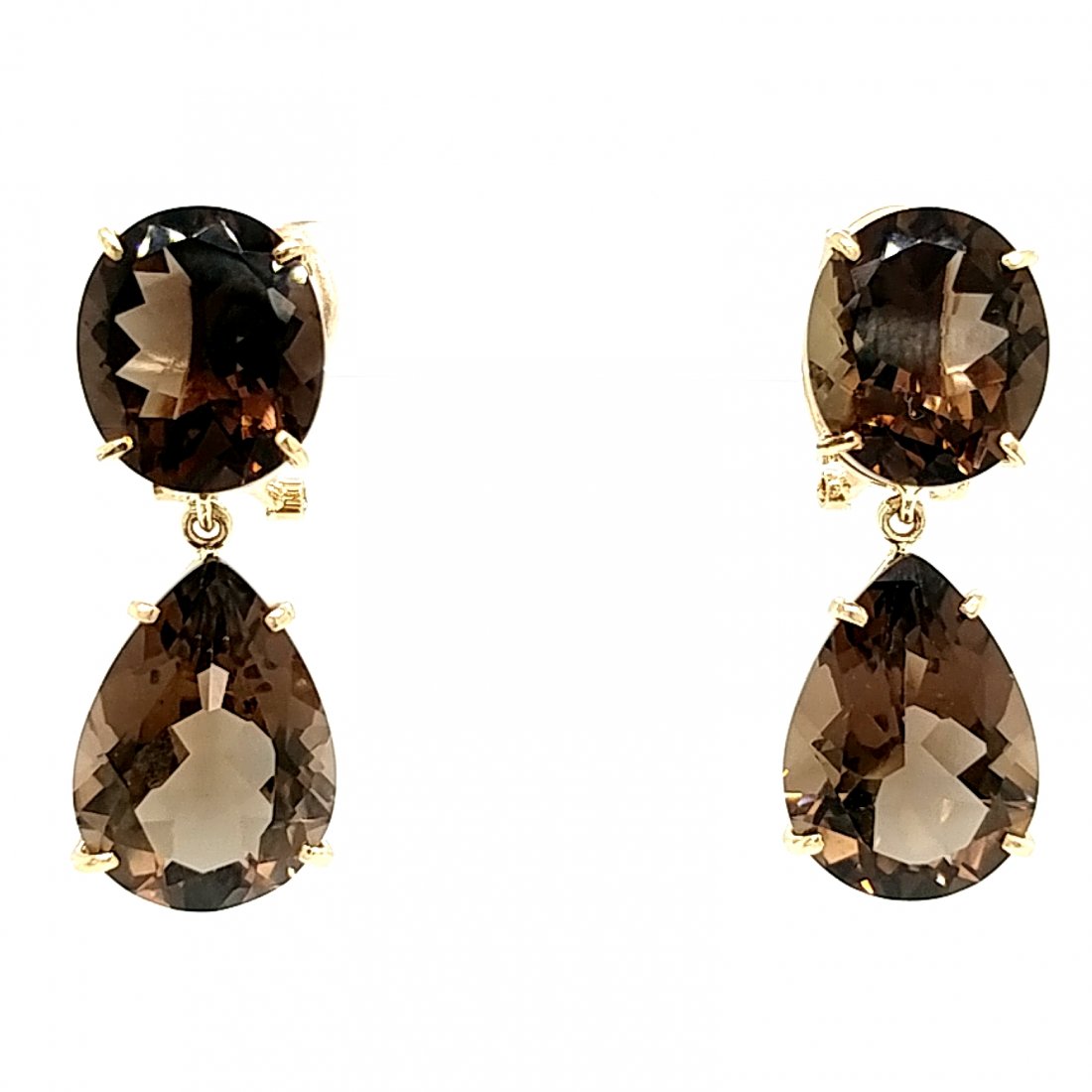 14K Yellow Gold Smoky Quartz Earrings (1 of 5)