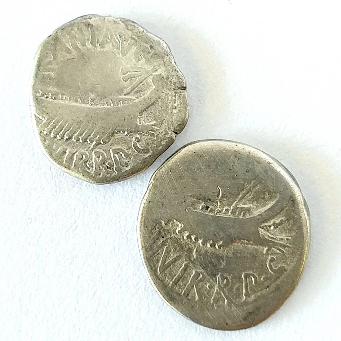 Two (2CT) 44-31 BC Mark Antony Legionary Denarius (1 of 2)