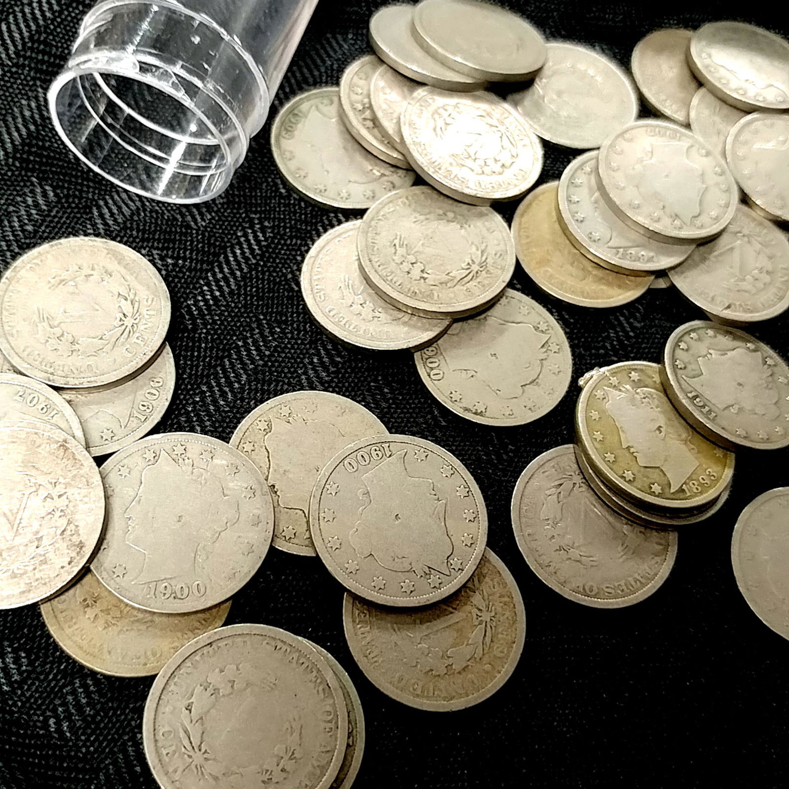 Roll Of 40 Nicely Circulated V/Liberty Nickels (1 of 2)