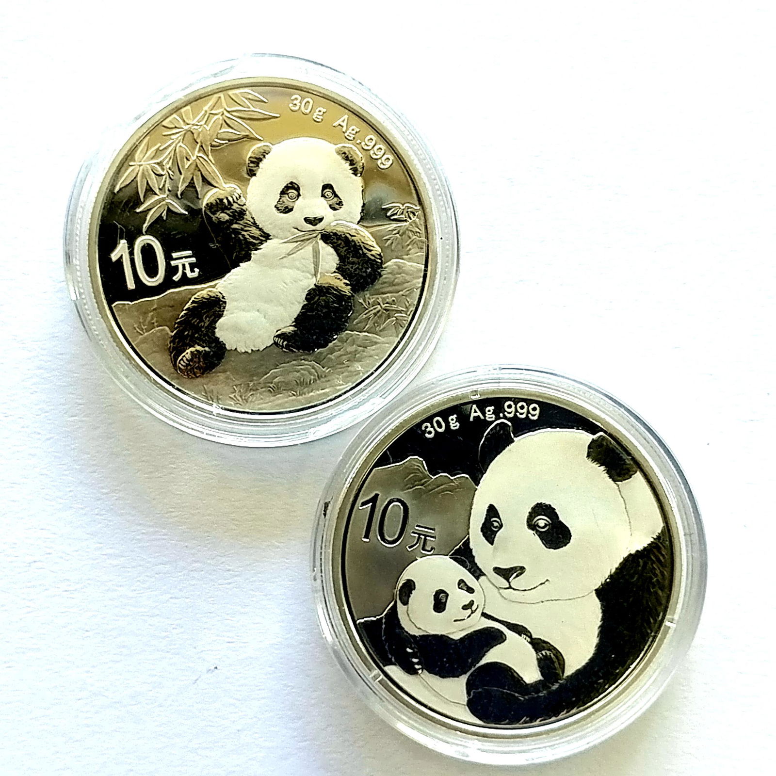 2019 and 2020 .999 Silver Chinese Panda 10Y Unc (1 of 2)