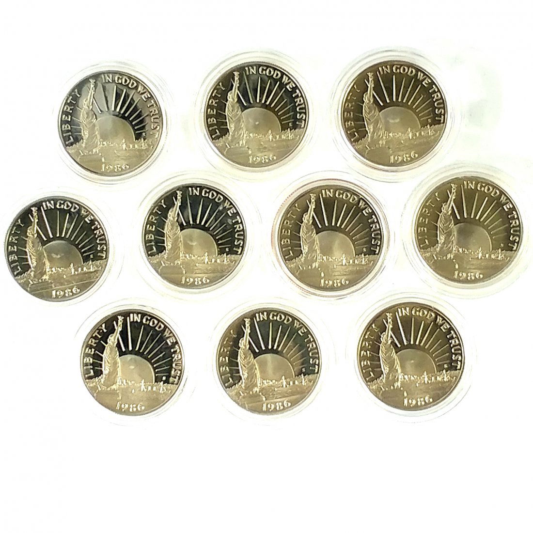 10 Proof Statue of Liberty Commemorative Halves (1 of 3)