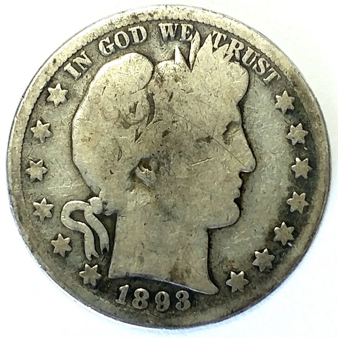 1893 S Barber Half Dollar G+ (1 of 3)