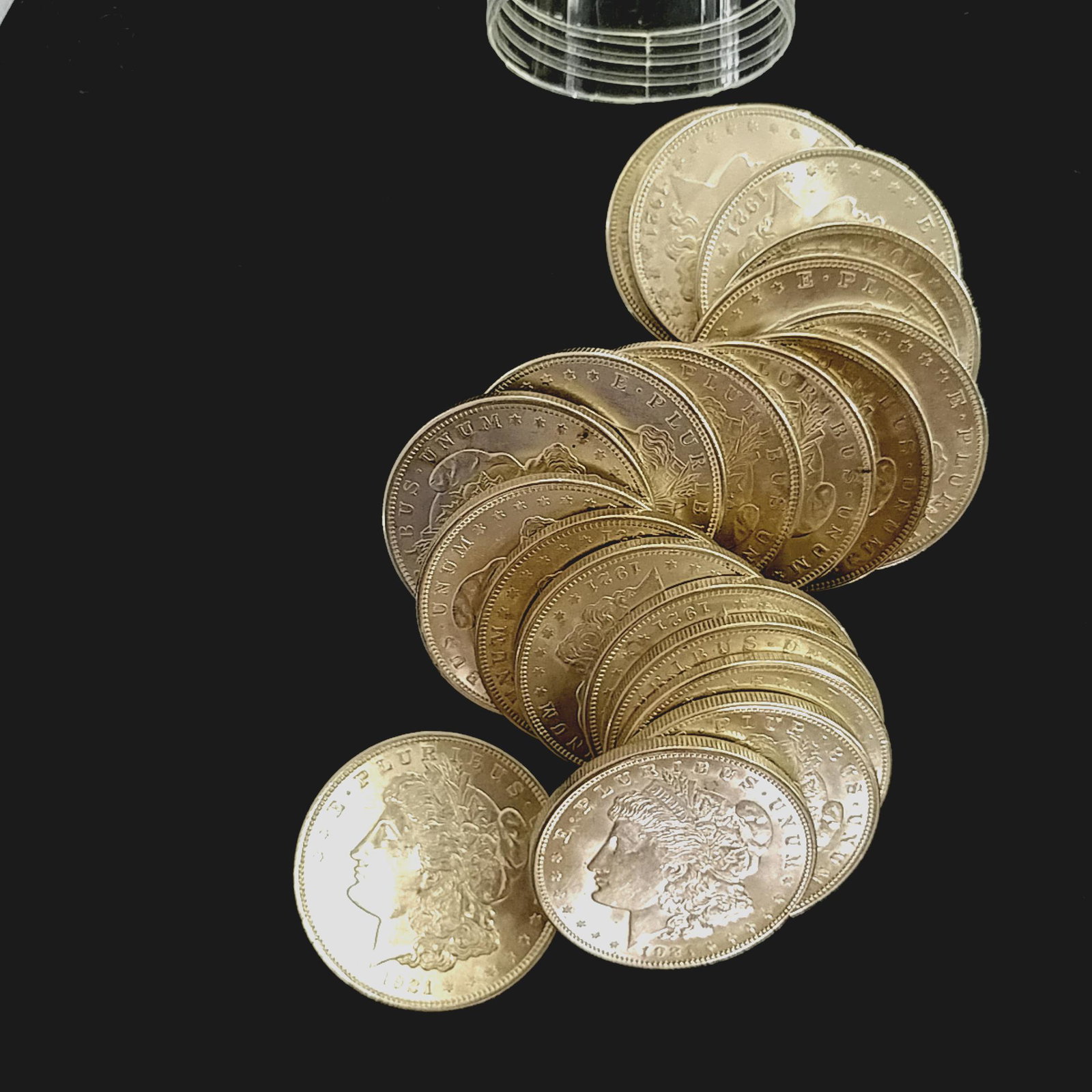 Roll of 20 BU 1921 Morgan Silver Dollars Unc. (1 of 5)