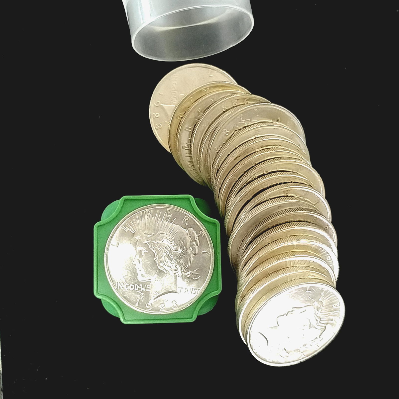 20 Coin Roll of 1923 Unc. Peace Silver Dollars (1 of 5)