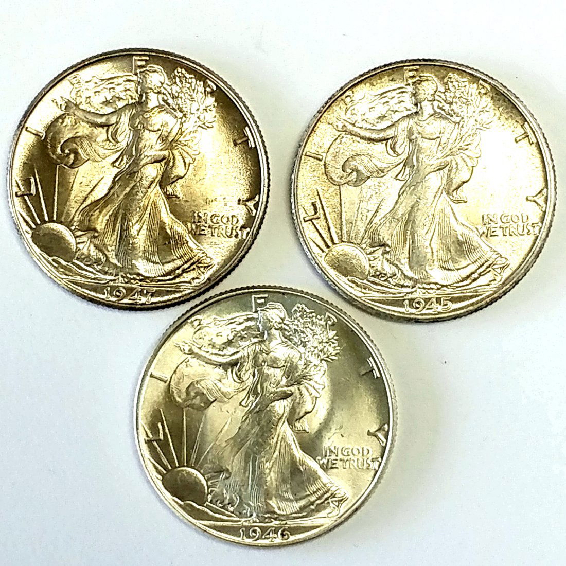 1945 1946 1947 Walking Liberty Half Dollars BU (1 of 2)