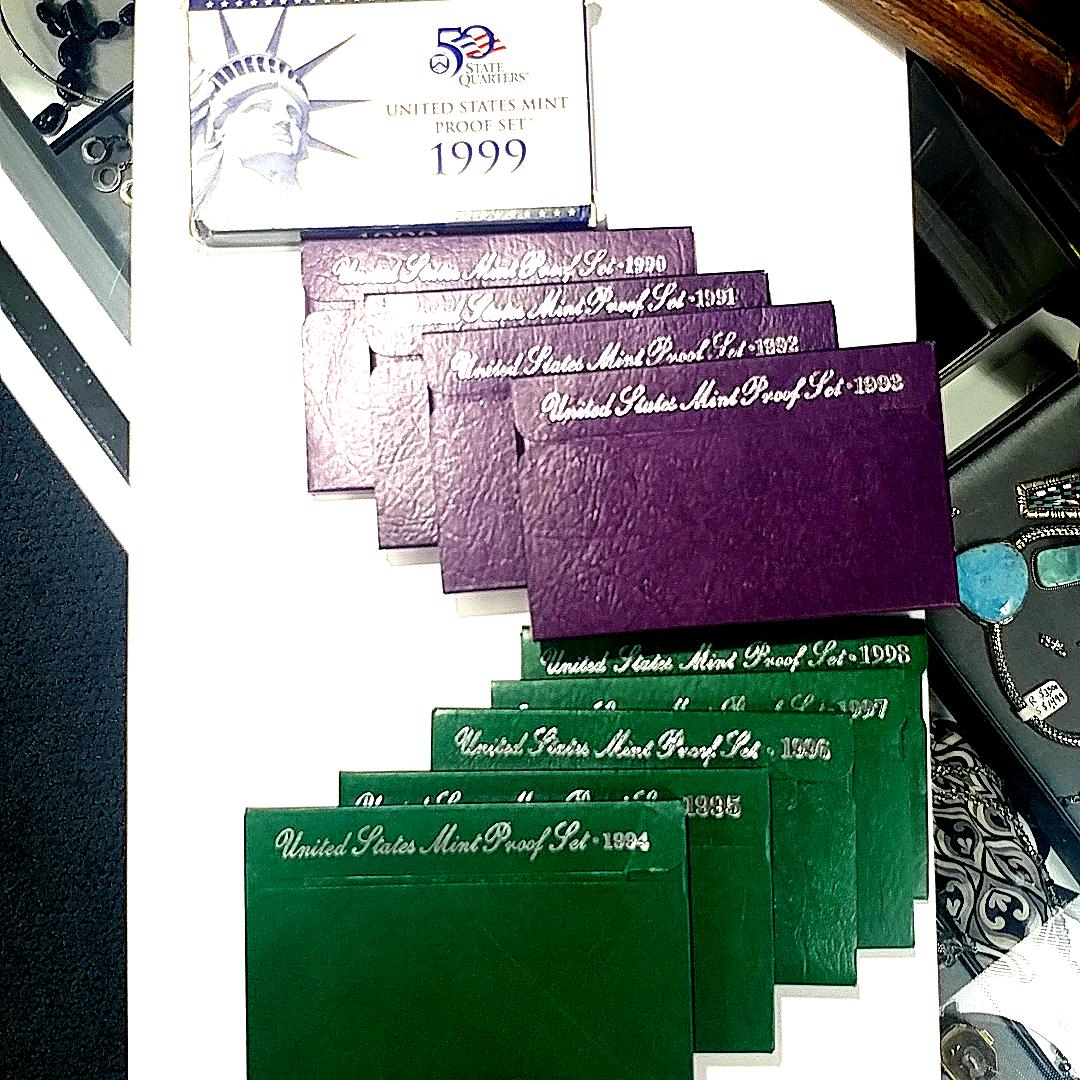 10 US Proof Sets 1990-1999 (1 of 5)