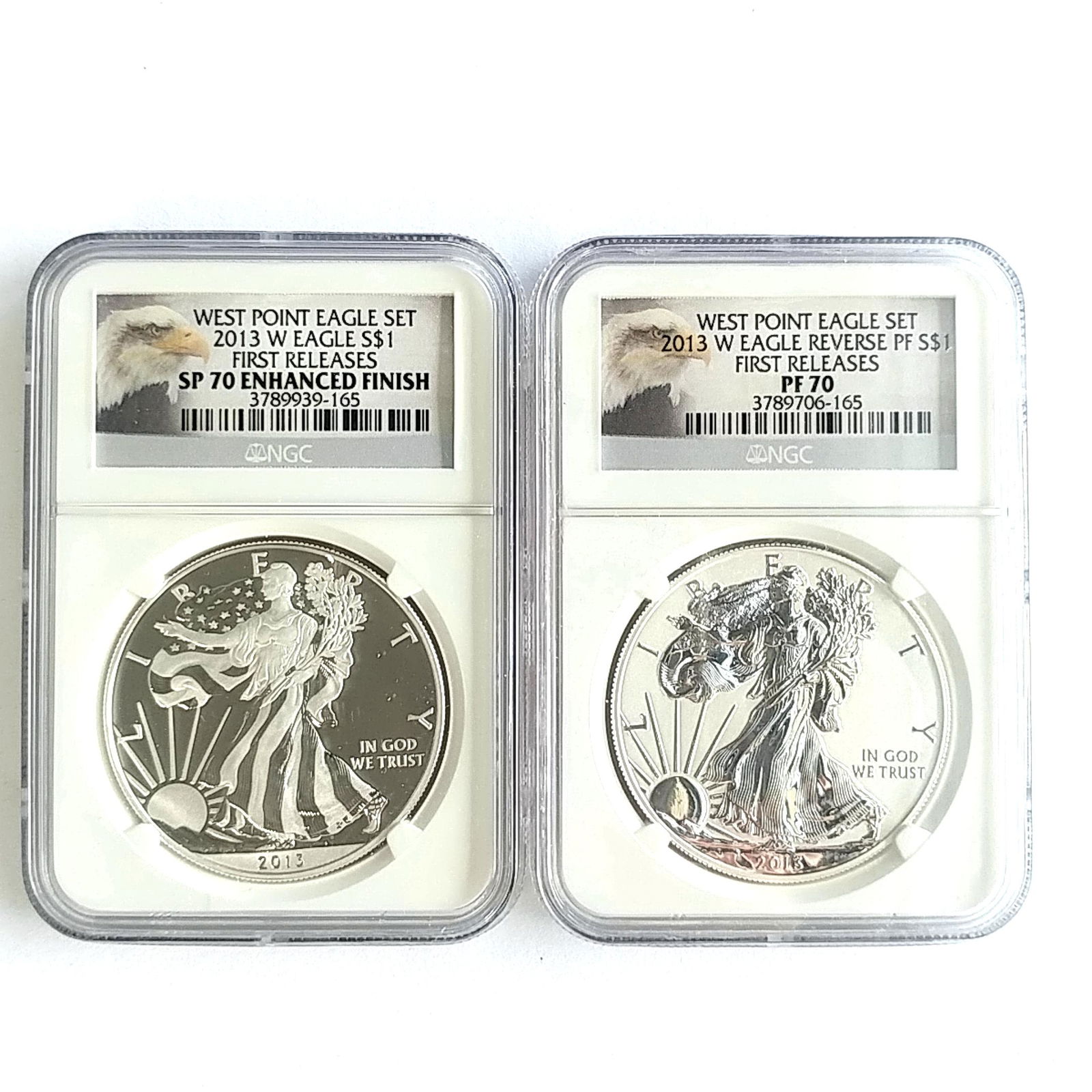 2013 S Two Coin Silver Eagles set EP/PF NGCPF70 FR (1 of 2)