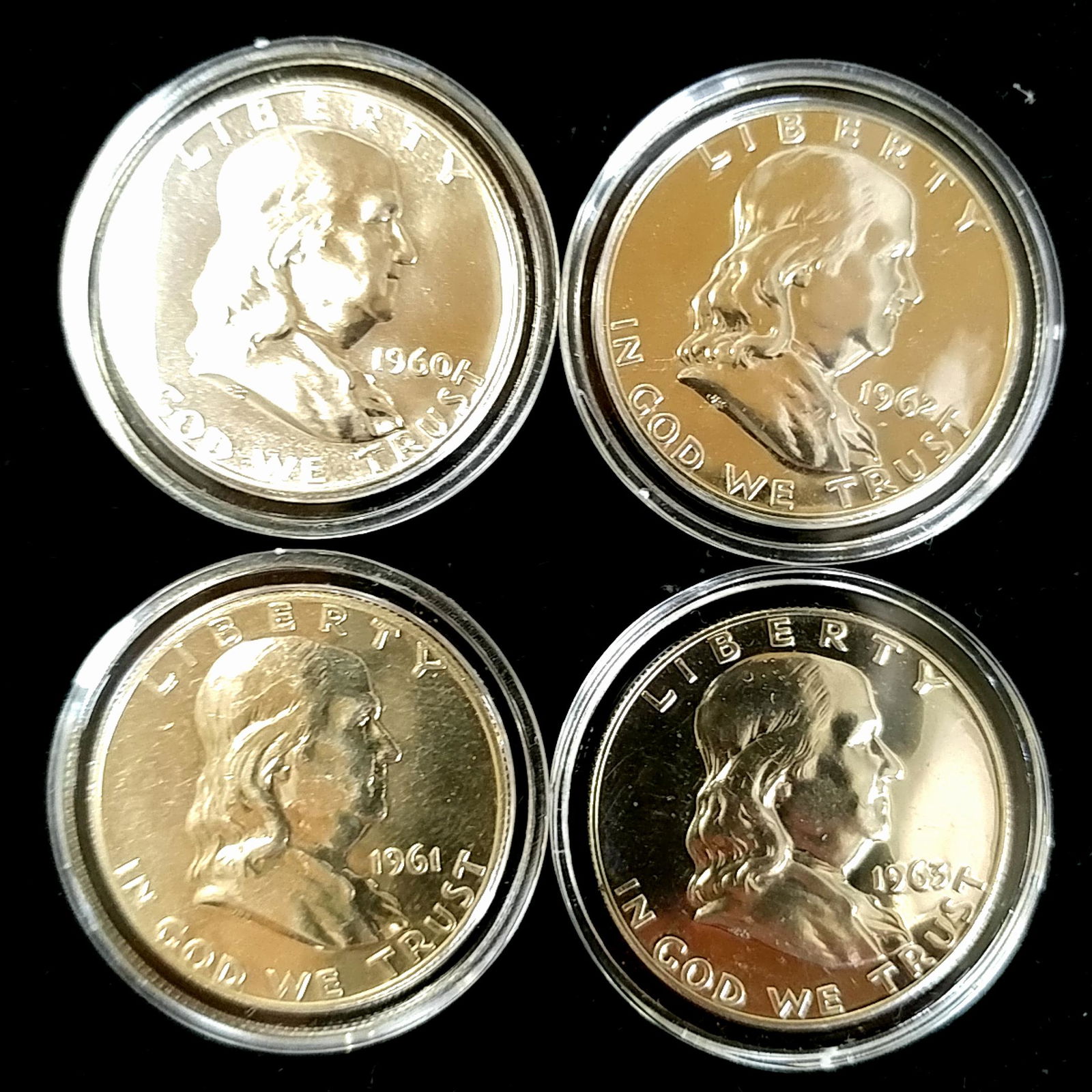 1960-1963 Four (4) Silver Proof Franklin Halves (1 of 2)