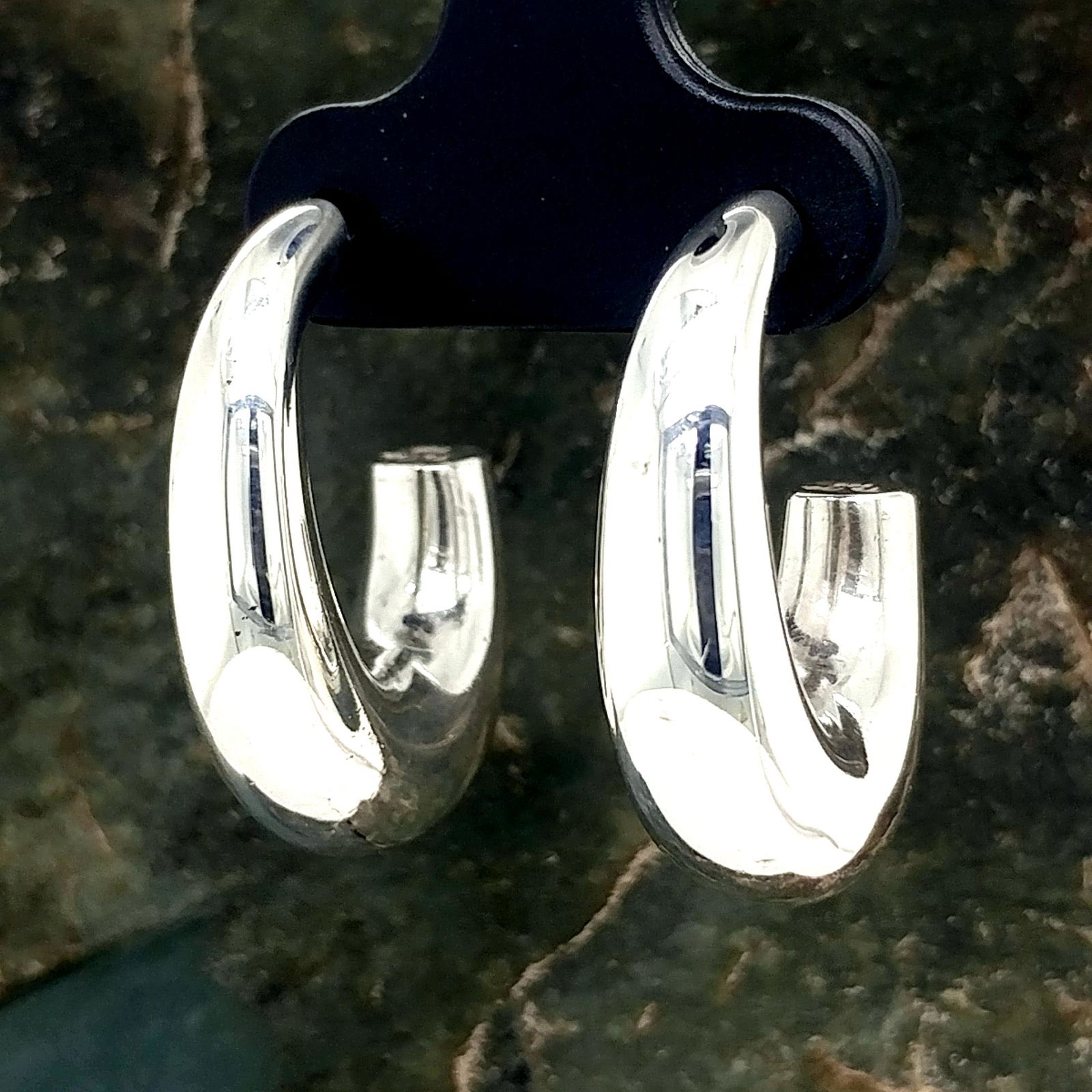 Tiffany & Co Sterling Silver J-Hoop Earrings (1 of 7)