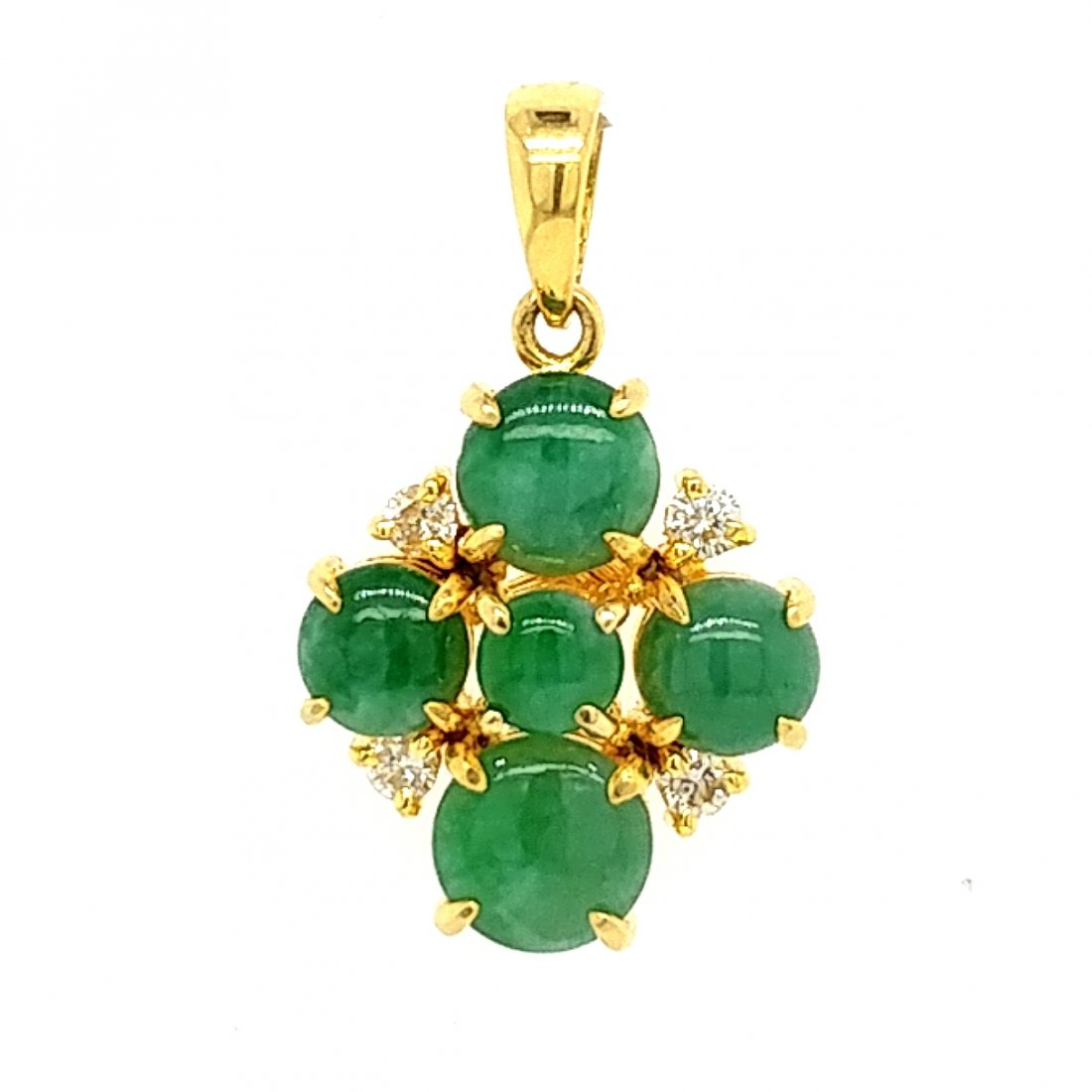 18K Yellow Gold Jade & Diamond Pendant (1 of 5)