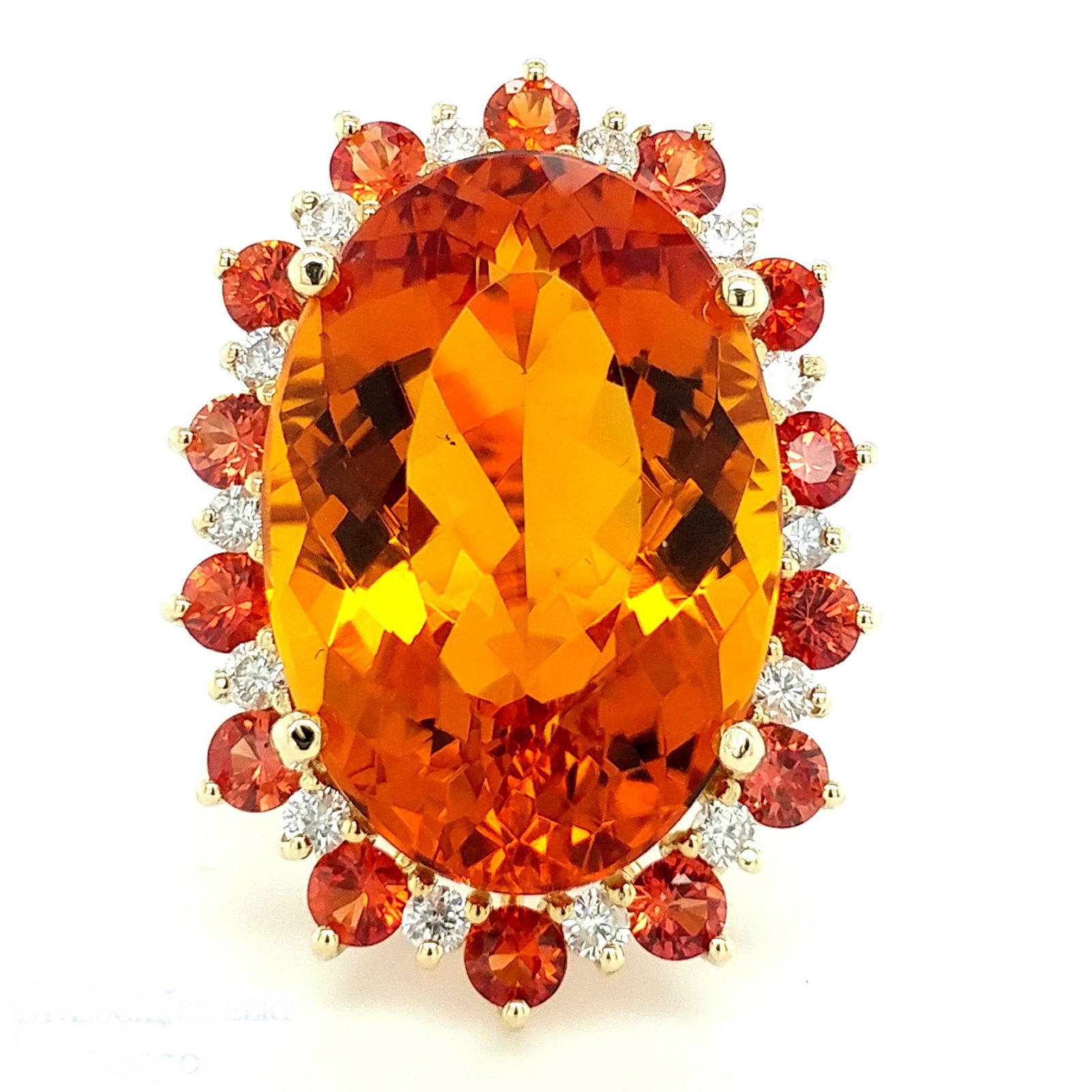 Certified 14K Gold Citrine & Orange Sapphire Ring (1 of 3)