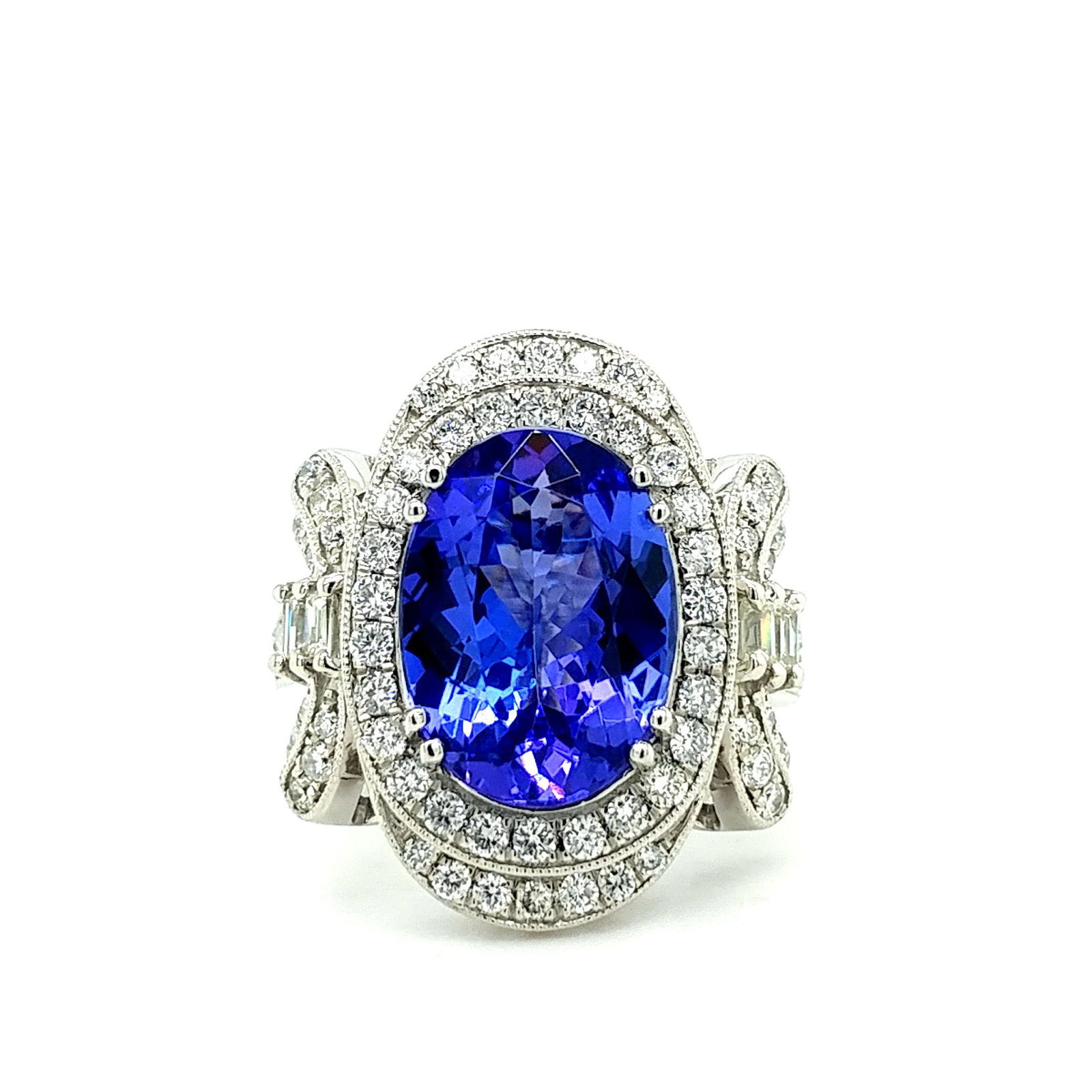 Certified Platinum Tanzanite and Diamond Ring (1 of 7)