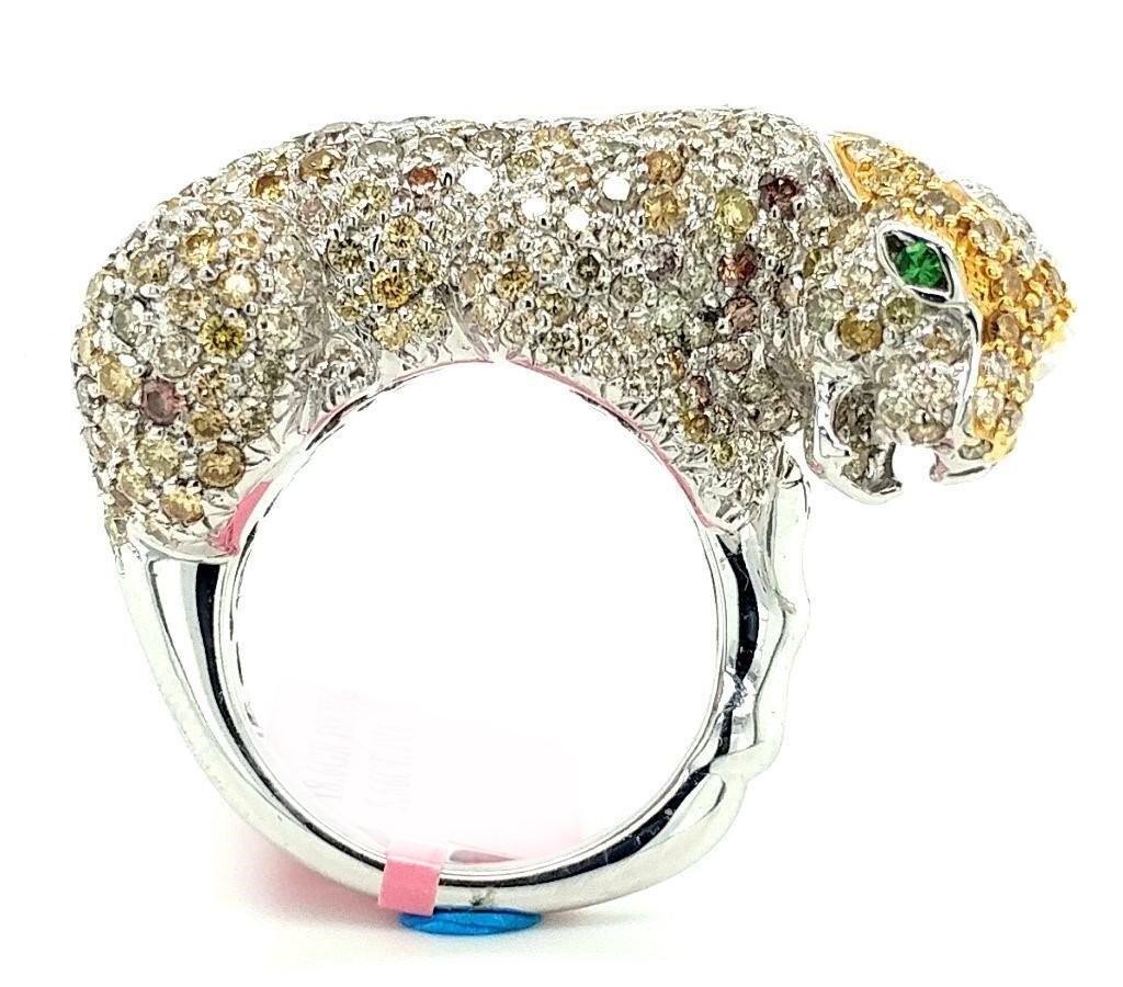 Certified 18KT White Gold Diamond Leopard Ring (1 of 6)