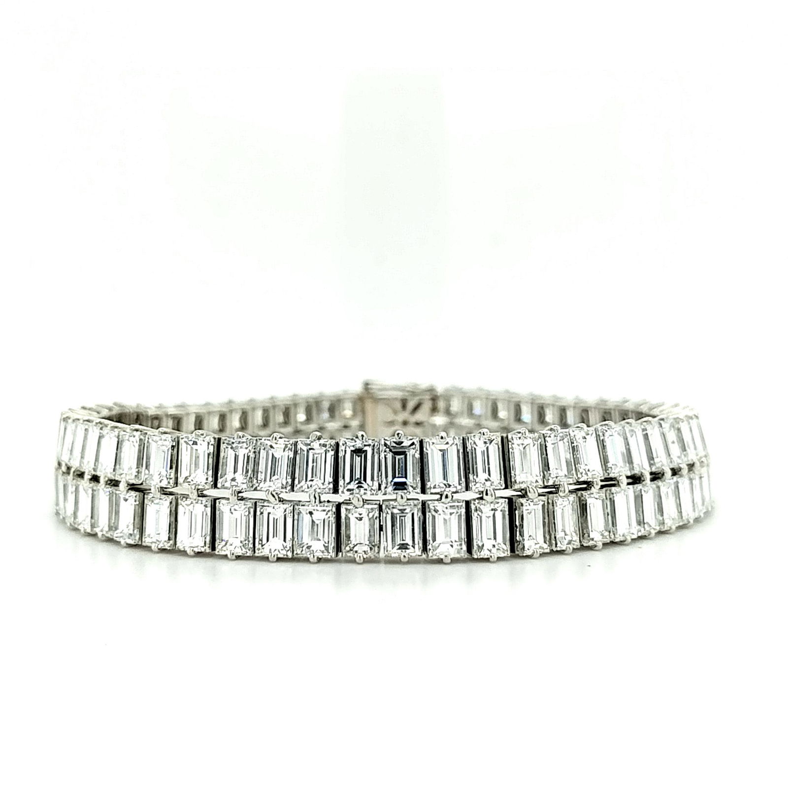Platinum 37.4 Carat Baguette Diamond Bracelet (1 of 8)