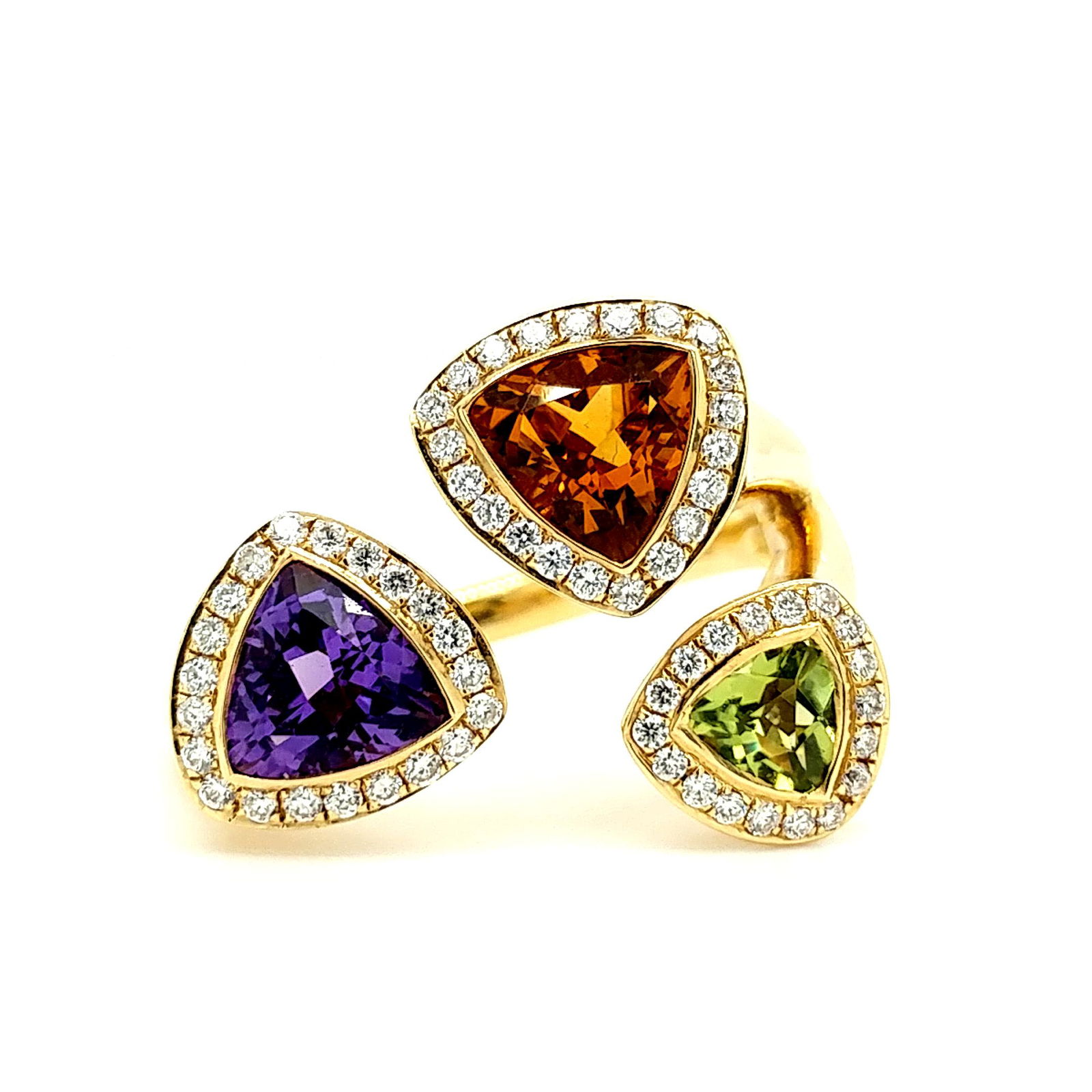 18K Yellow Gold Multi-Gemstone & Diamond Ring (1 of 4)