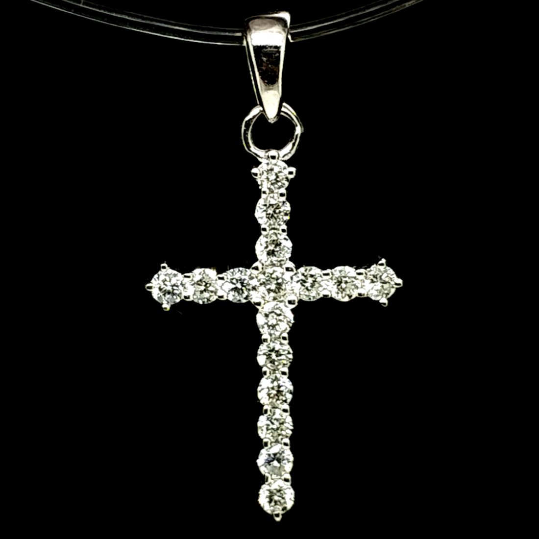14K White Gold Small Diamond Cross (1 of 4)