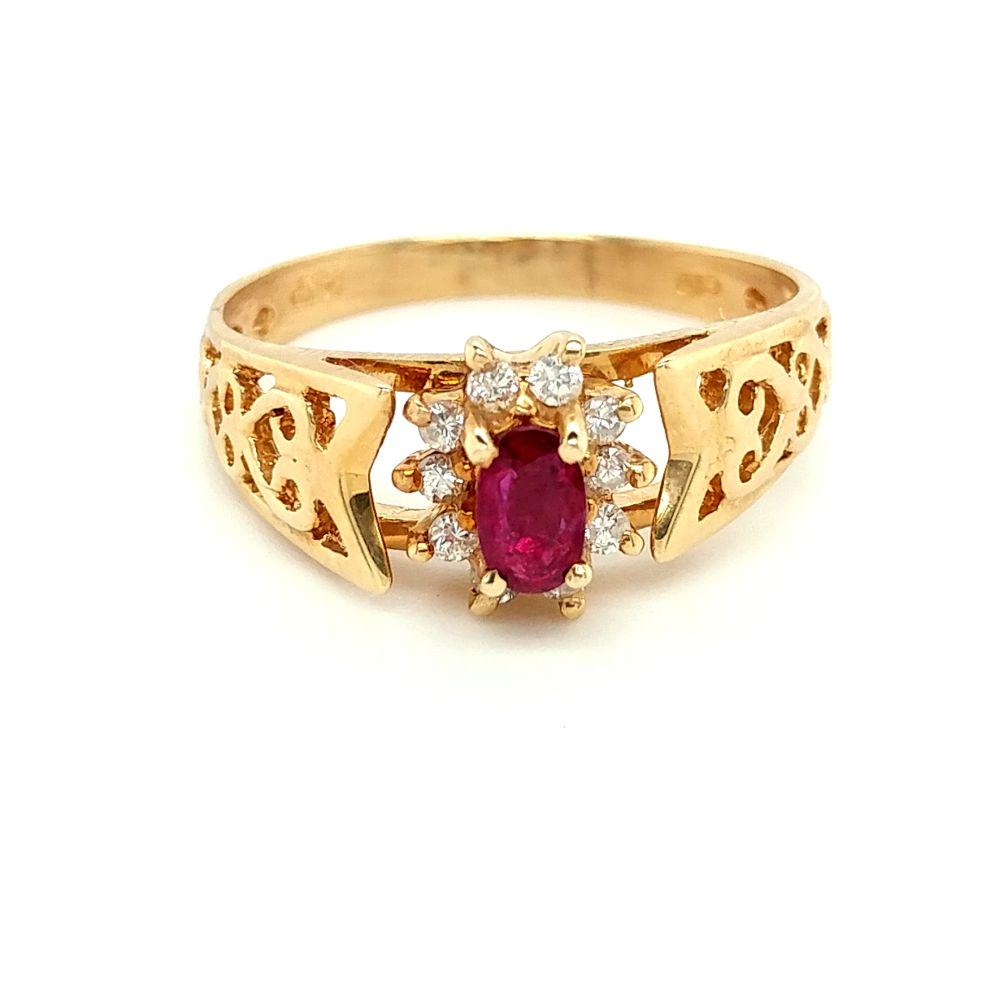 14K Yellow Gold Ruby and Diamond Ring (1 of 8)