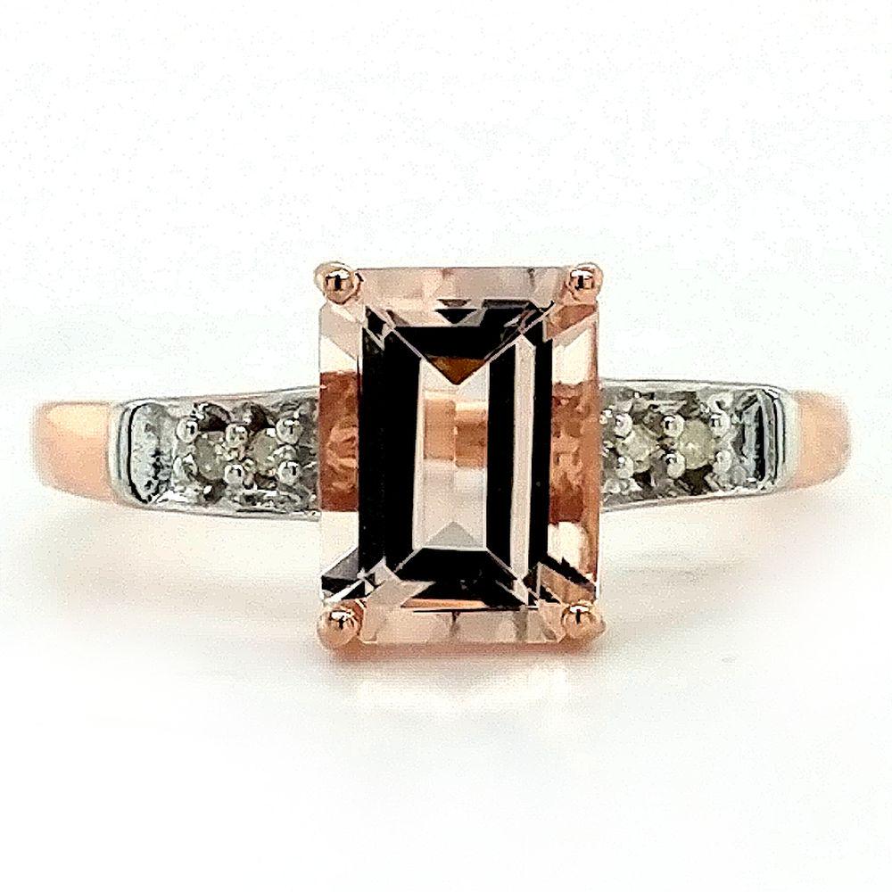 10K Rose Gold Morganite and Diamond Ring (1 of 5)