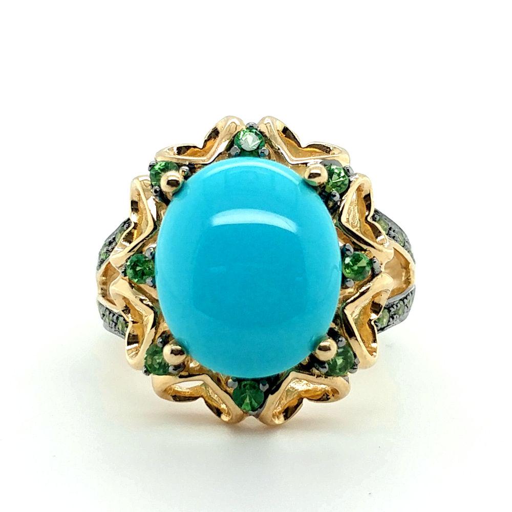 LeVian 14K Yellow Gold Turquoise and Tsavorite Garnet (1 of 5)