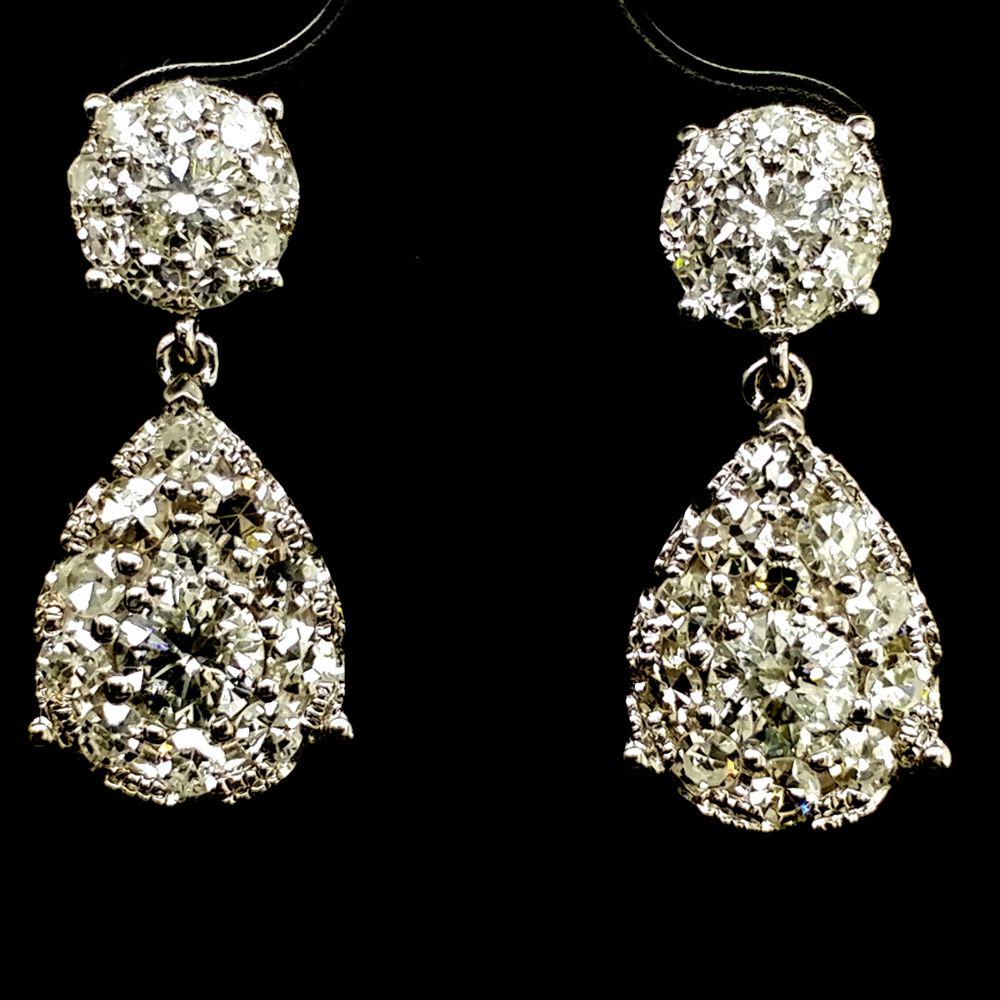 14K White Gold Diamond Drop Earrings (1 of 5)