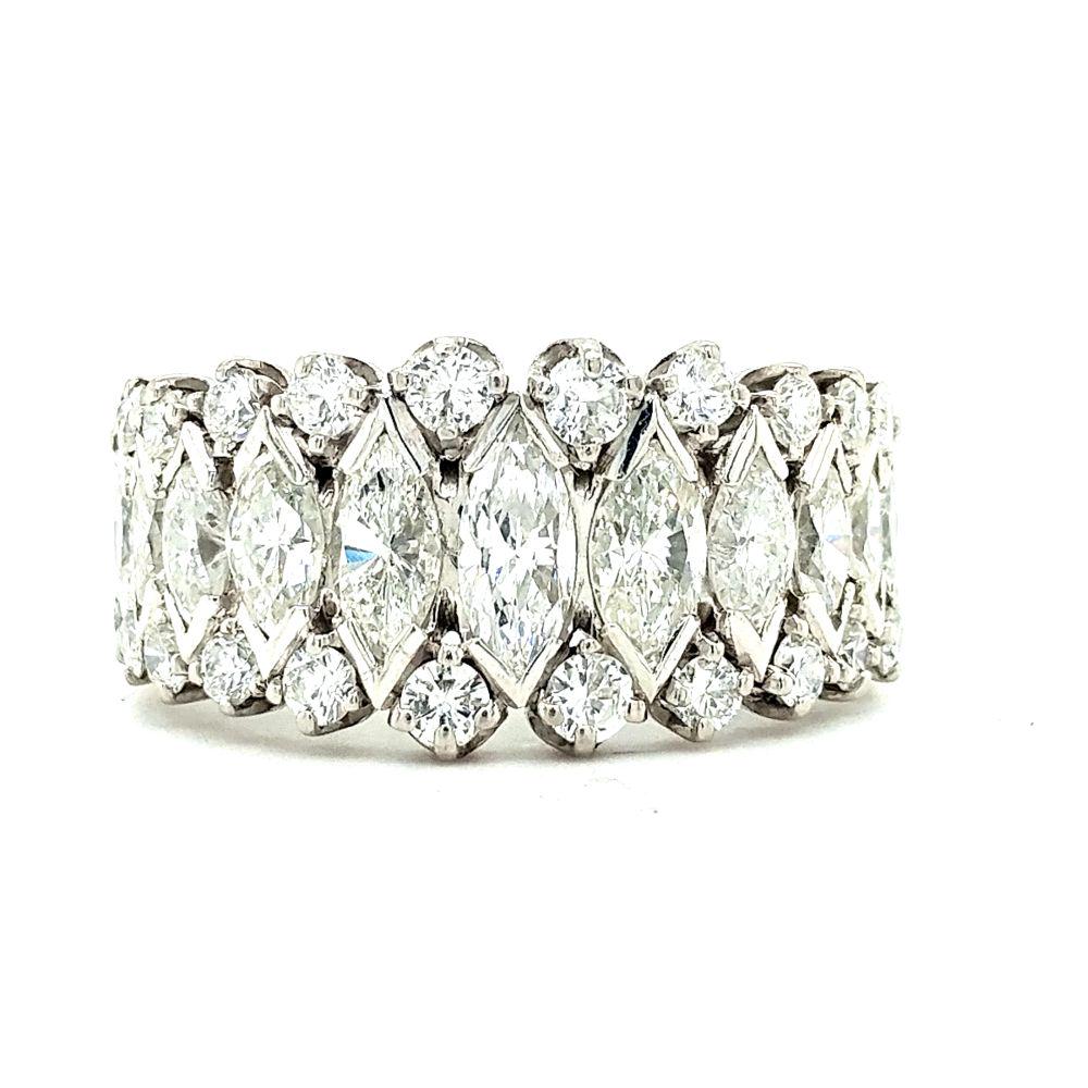 Platinum Marquise & Round Diamond Eternity Band (1 of 5)