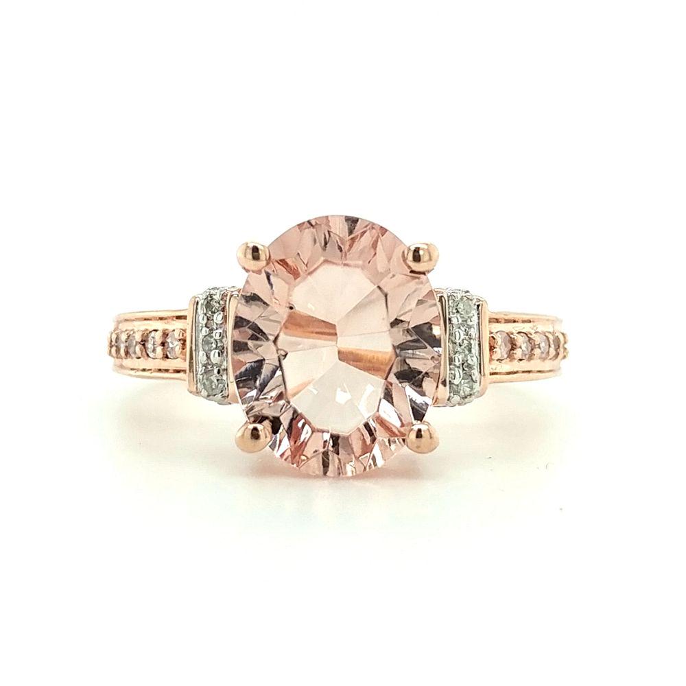 10K Rose Gold Morganite and Diamond Ring (1 of 7)