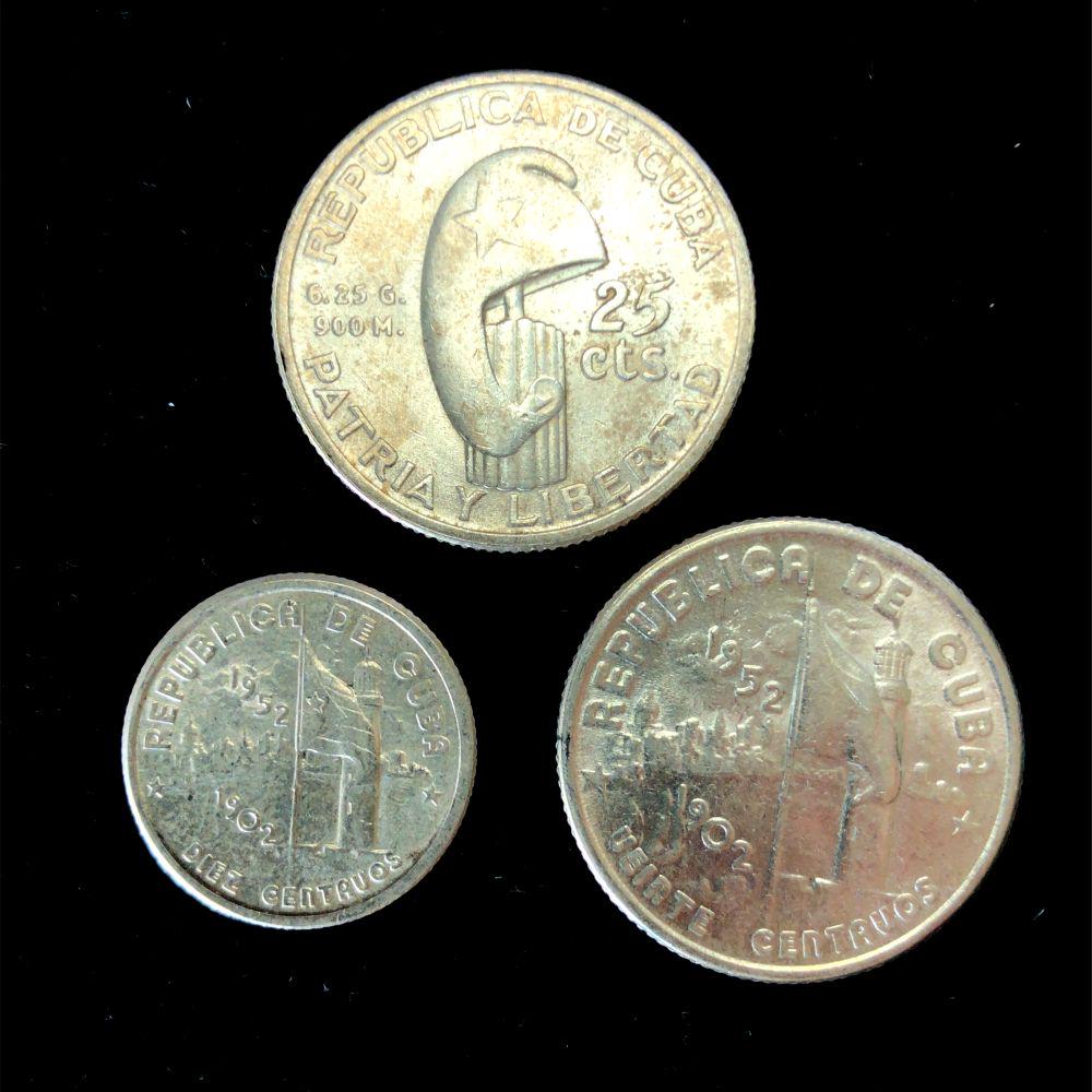 1952-53 Cuba 10&20 Centavos 3 Coins CH BU (1 of 2)