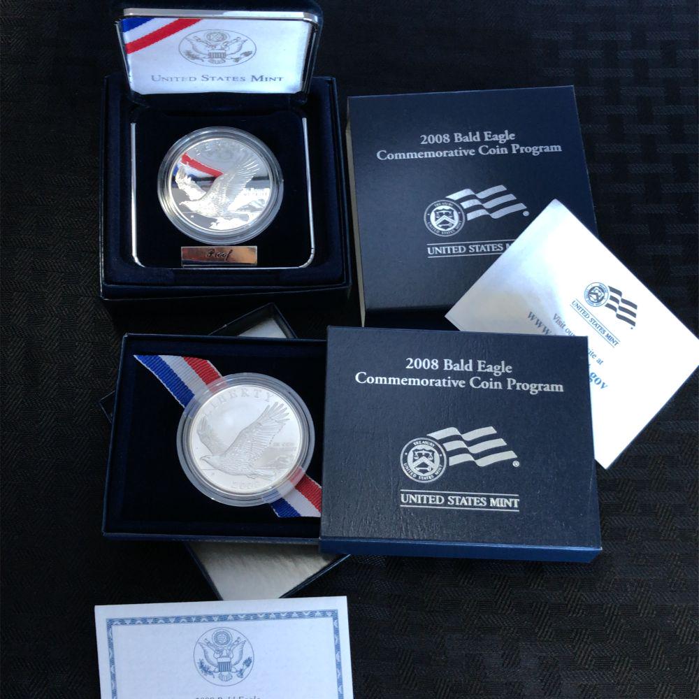 2008 Proof Silver Bald Eagle Dollar and Proof Half (1 of 7)