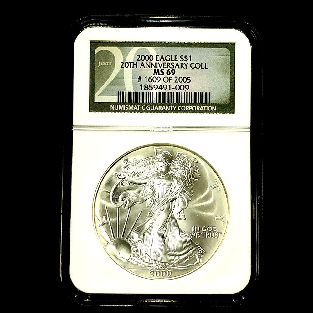 2000 American Silver Eagle Key Date NGC MS69 LE (1 of 4)