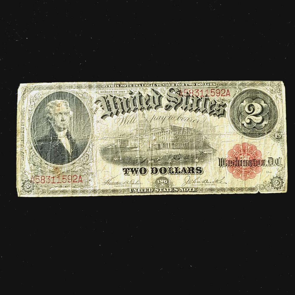 US 1917 $2 LEGAL TENDER TWO DOLLAR BILL F (1 of 2)