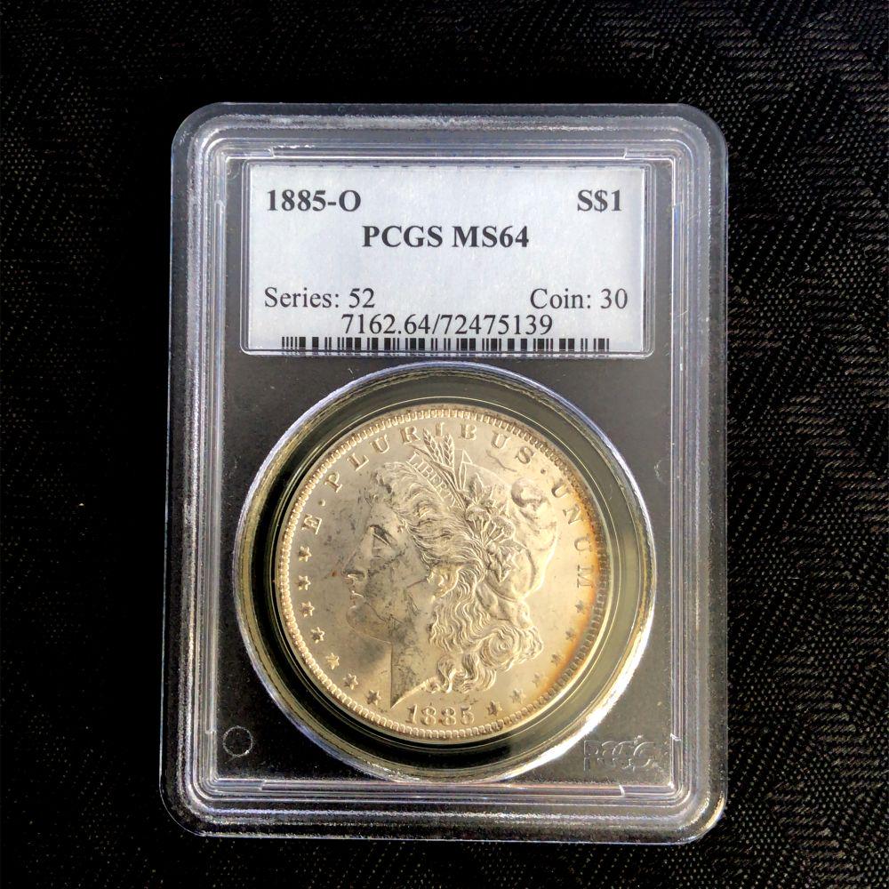 1885 O Silver Morgan Dollar PCGS MS64 (1 of 4)