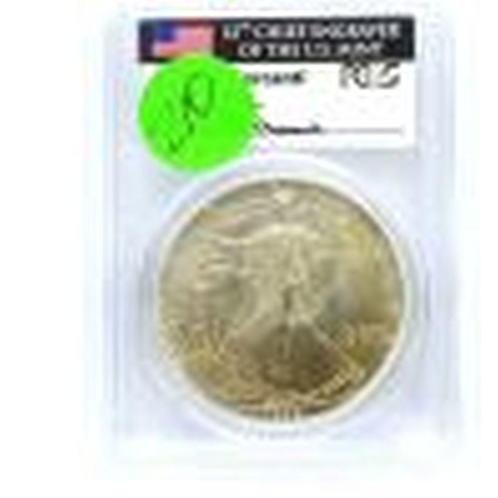 1992 $1 Silver Eagle PCGS MS69 Mercanti Signature (1 of 2)