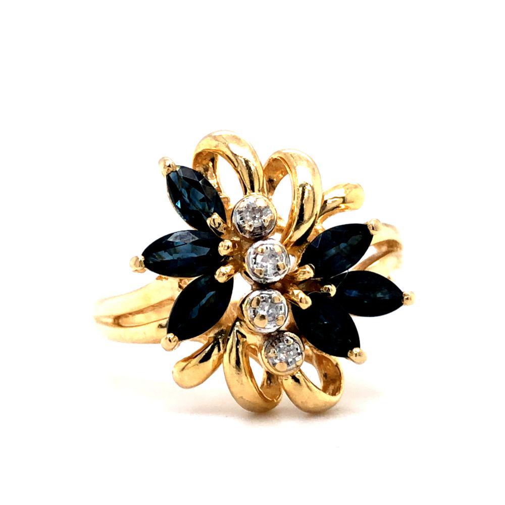 Sapphire and Diamond Ring 14K Yellow Gold (1 of 5)