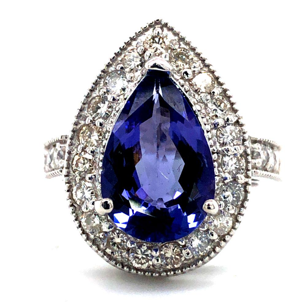 3.75 CT Tanzanite & 1.16 CTW Diamond Ring 14K (1 of 6)