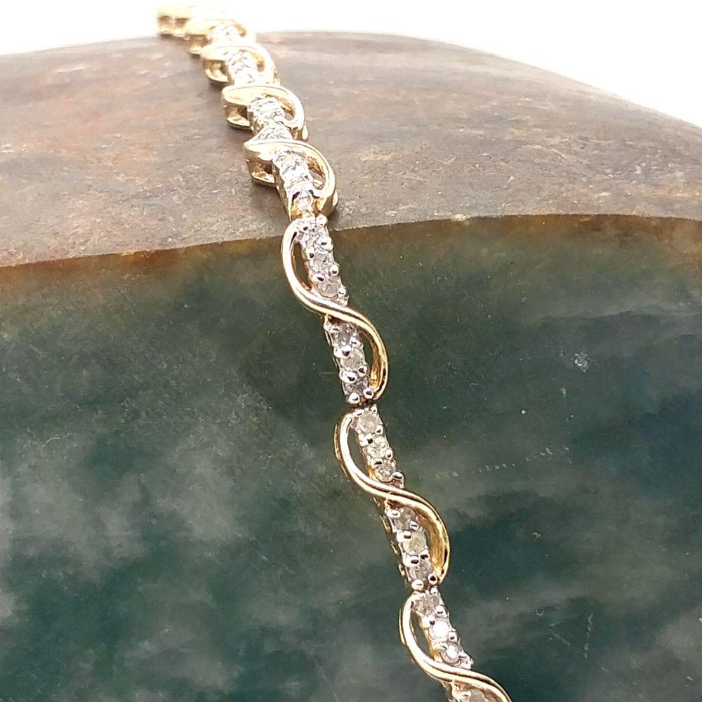 1 Carat Total Weight Diamond Tennis Bracelet 10K (1 of 7)