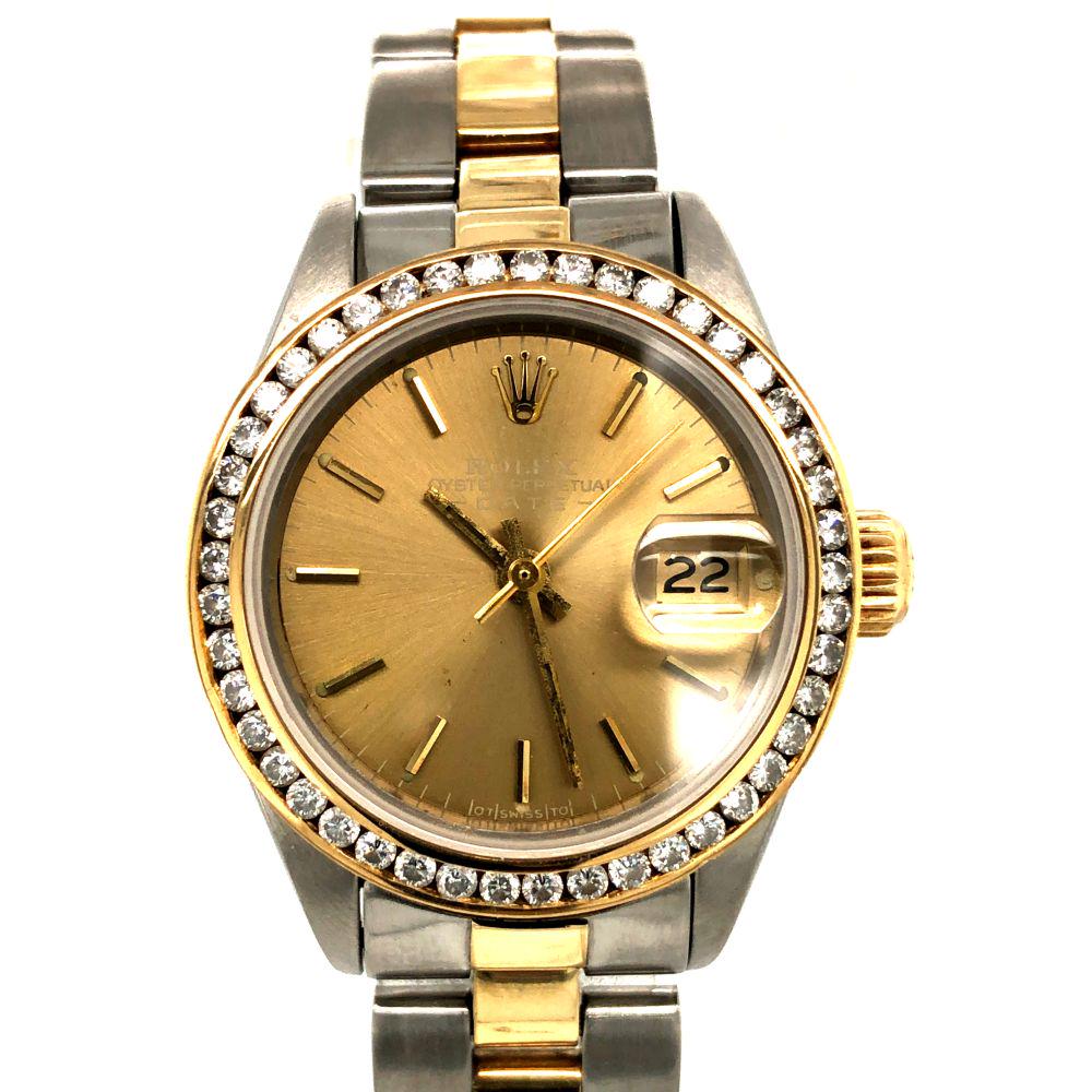 Rolex Oyster Perpetual Date 18K Diamond Bezel (1 of 11)