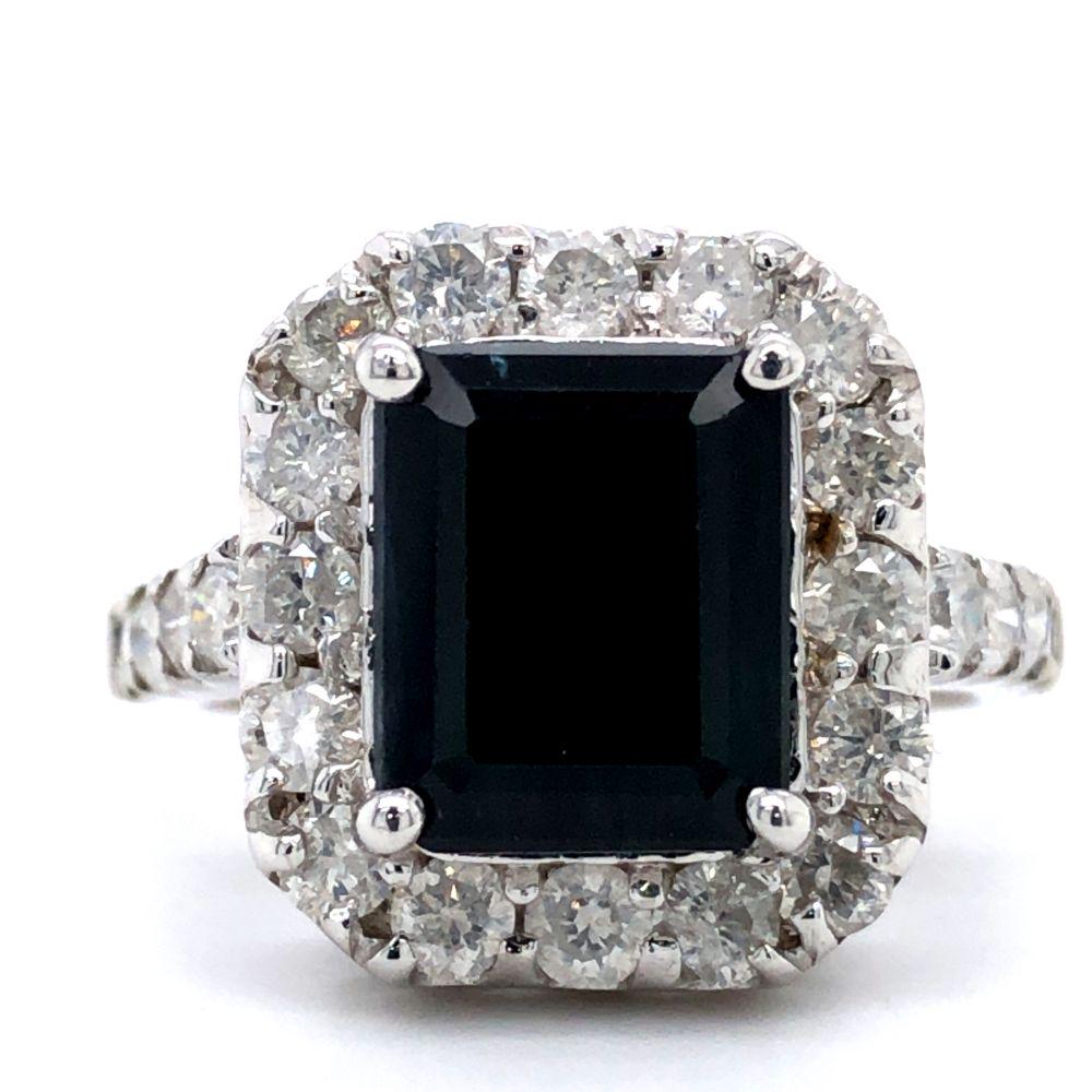 5.12 CT Blue Sapphire & 1.45 CTW Diamond Ring 14K (1 of 8)