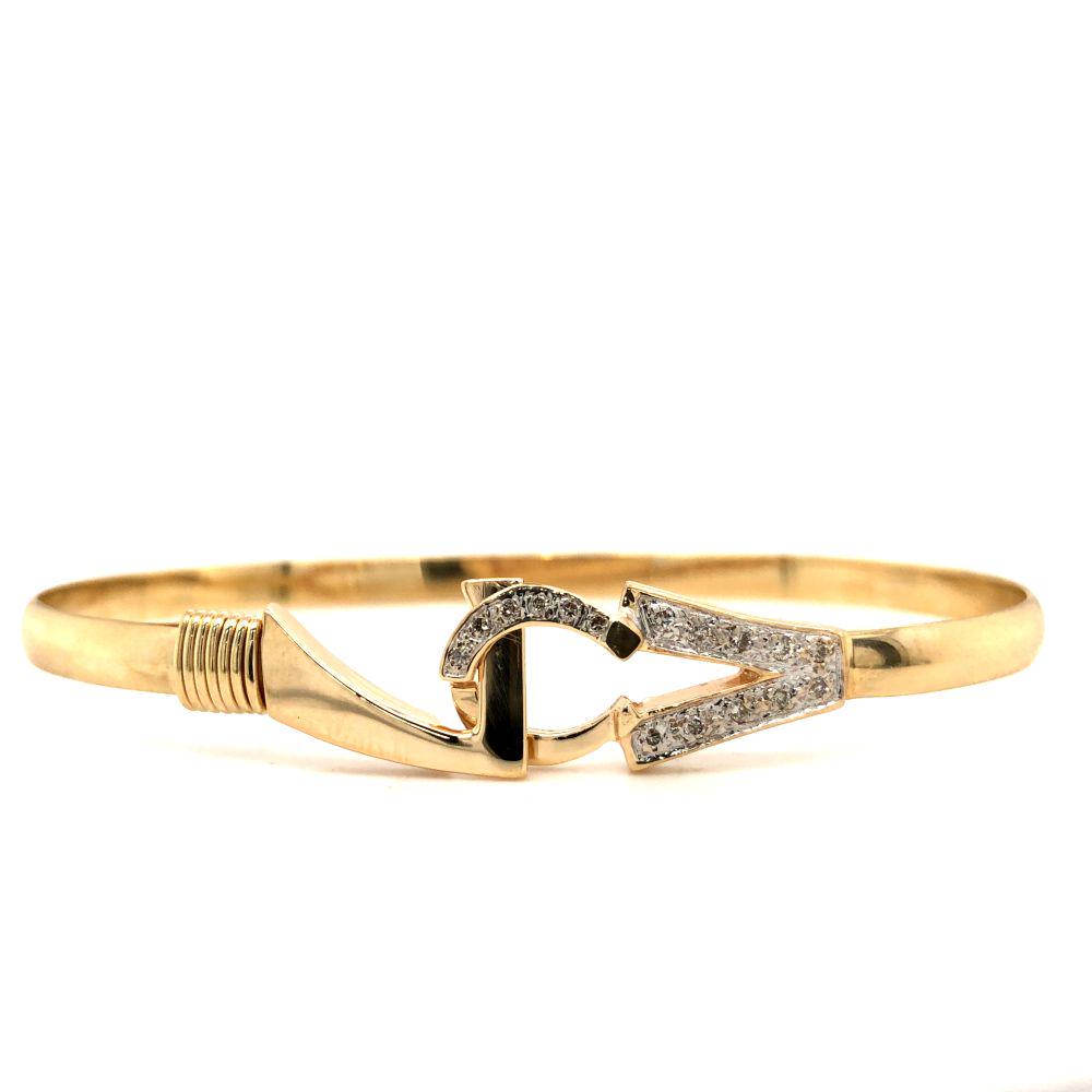 14K Yellow Gold Diamond Bangle Bracelet (1 of 4)