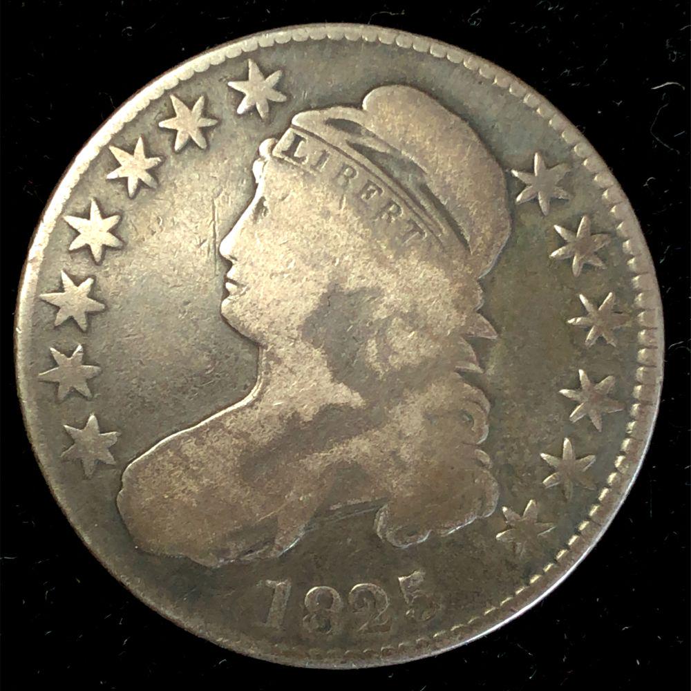 1825 Capped Bust Half-Dollar F+ (1 of 2)