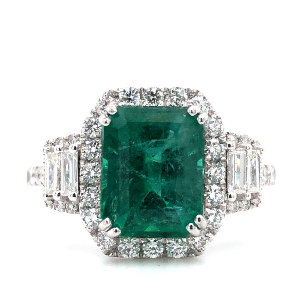 2.23 CT Emerald & .60 CTW Diamond Ring 18K (1 of 5)