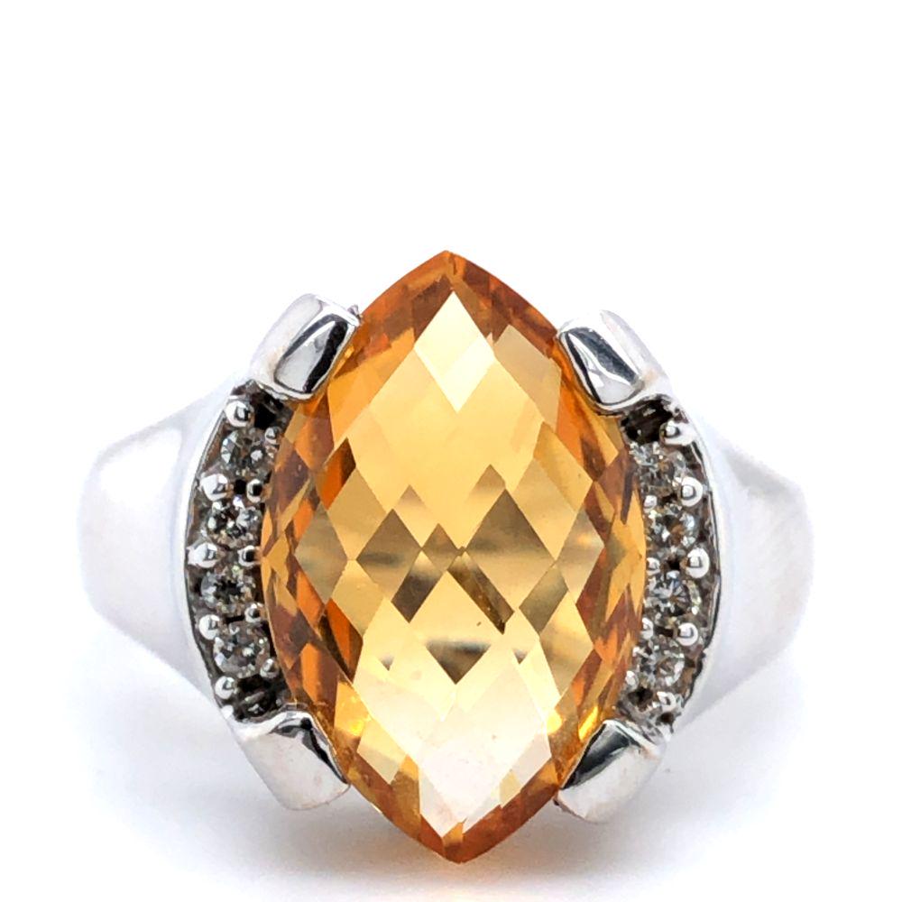 Checkerboard Facet Citrine Ring 14K (1 of 7)