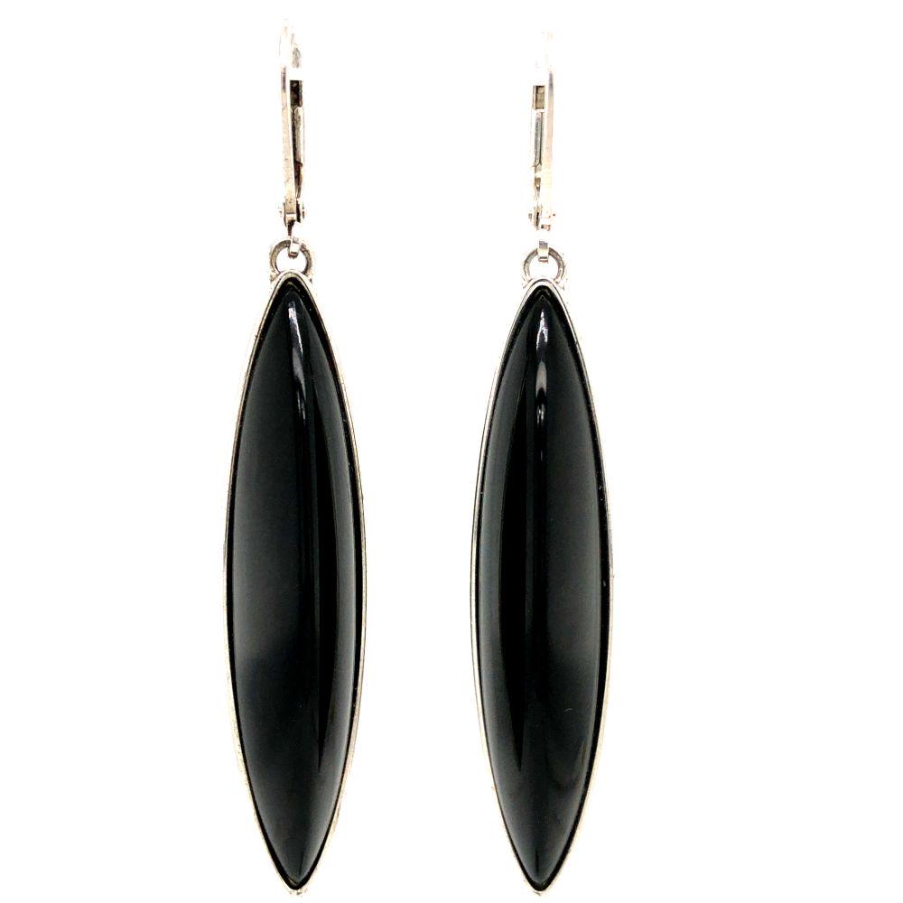 Lalilque Eclat Black Crystal Sterling Earrings (1 of 7)