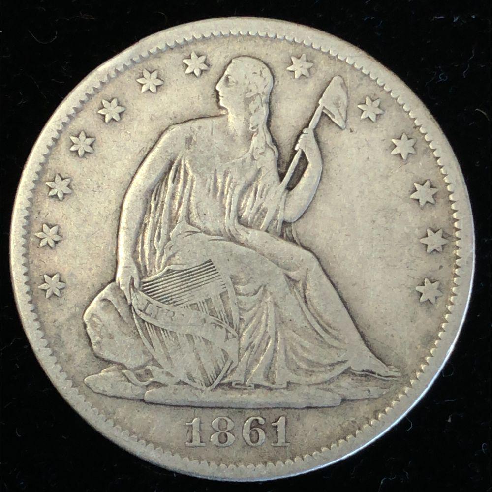 1861 O Seated Liberty Halve Ch VF (1 of 2)
