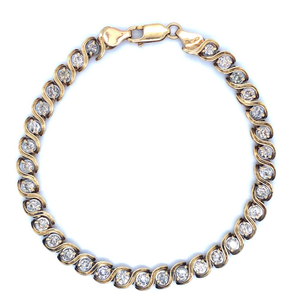 Champagne Diamond Tennis Bracelet 14K (1 of 5)