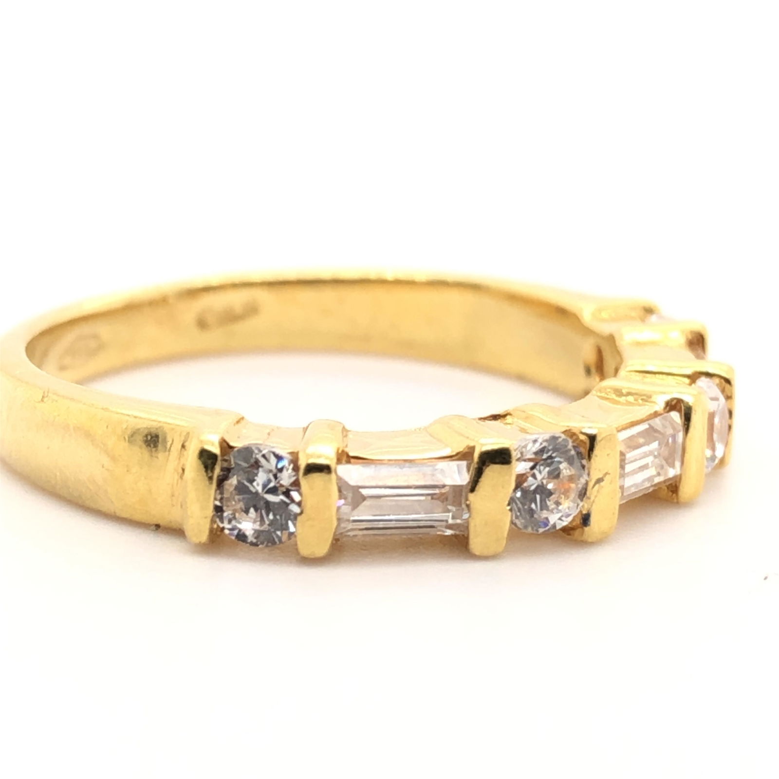 Italian Gold Ring Cubic Zirconia 18K (1 of 5)