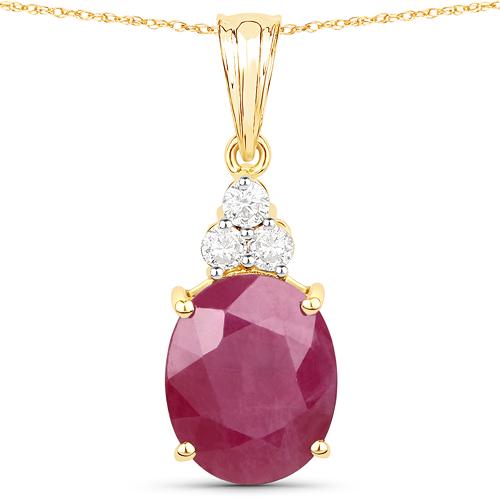 Ruby and Diamond Pendant 14K (1 of 2)